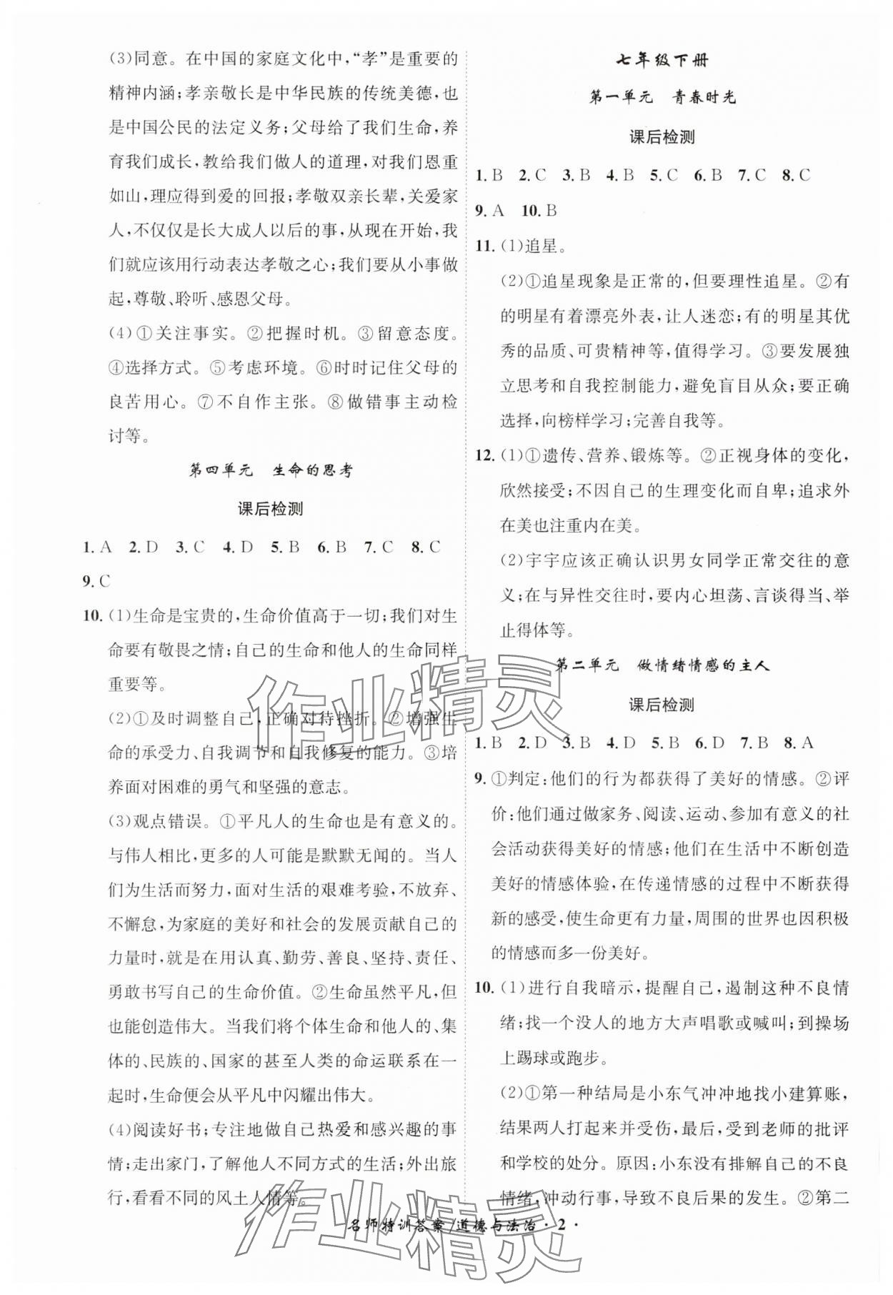 2024年名師特訓道德與法治安徽專版&nbsp;第2頁