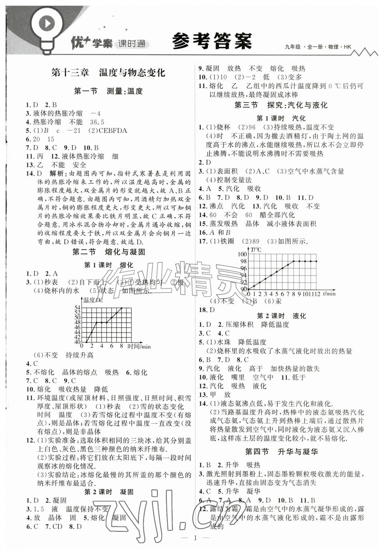 2026年优加学案课时通九年级物理全一册沪科版&nbsp;第1页