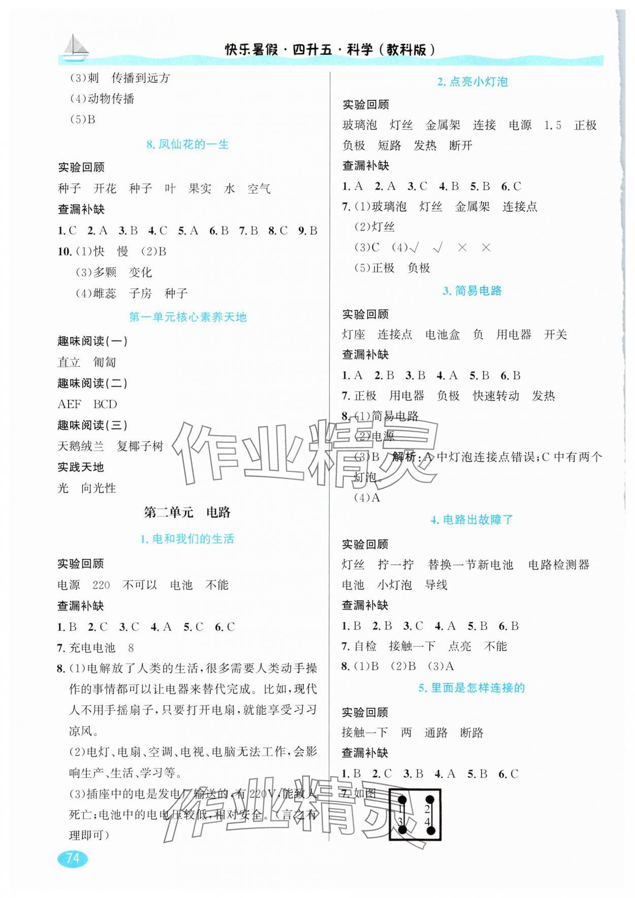2025年快樂(lè)暑假延邊人民出版社四年級(jí)科學(xué)教科版 參考答案第2頁(yè)