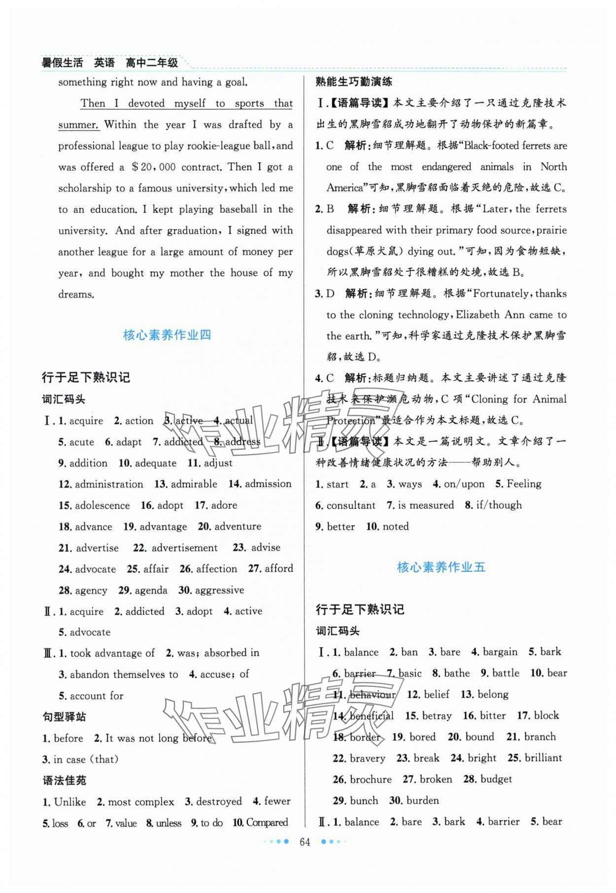 2025年暑假生活北京师范大学出版社高二英语人教版 第4页