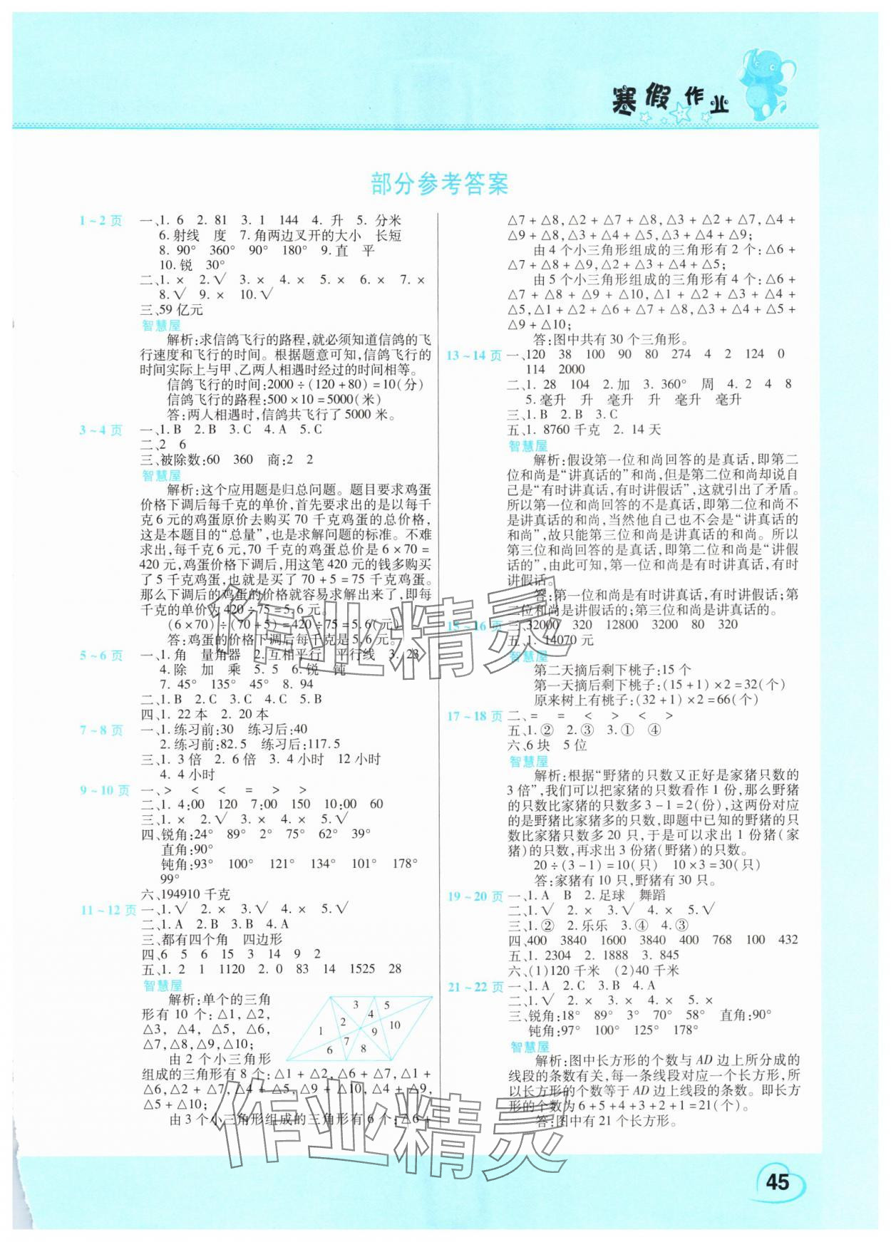 2025年新銳圖書假期園地寒假作業(yè)四年級數(shù)學蘇教版 第1頁