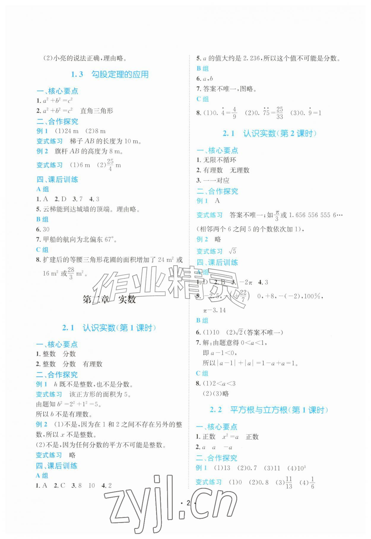 2026年同步培优精练数学爱好者八年级数学上册北师大版&nbsp;第2页