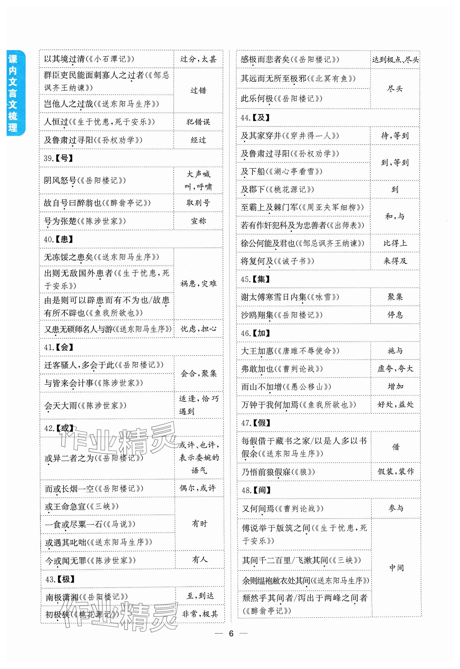 2024年學程先鋒中考總復習語文 參考答案第6頁