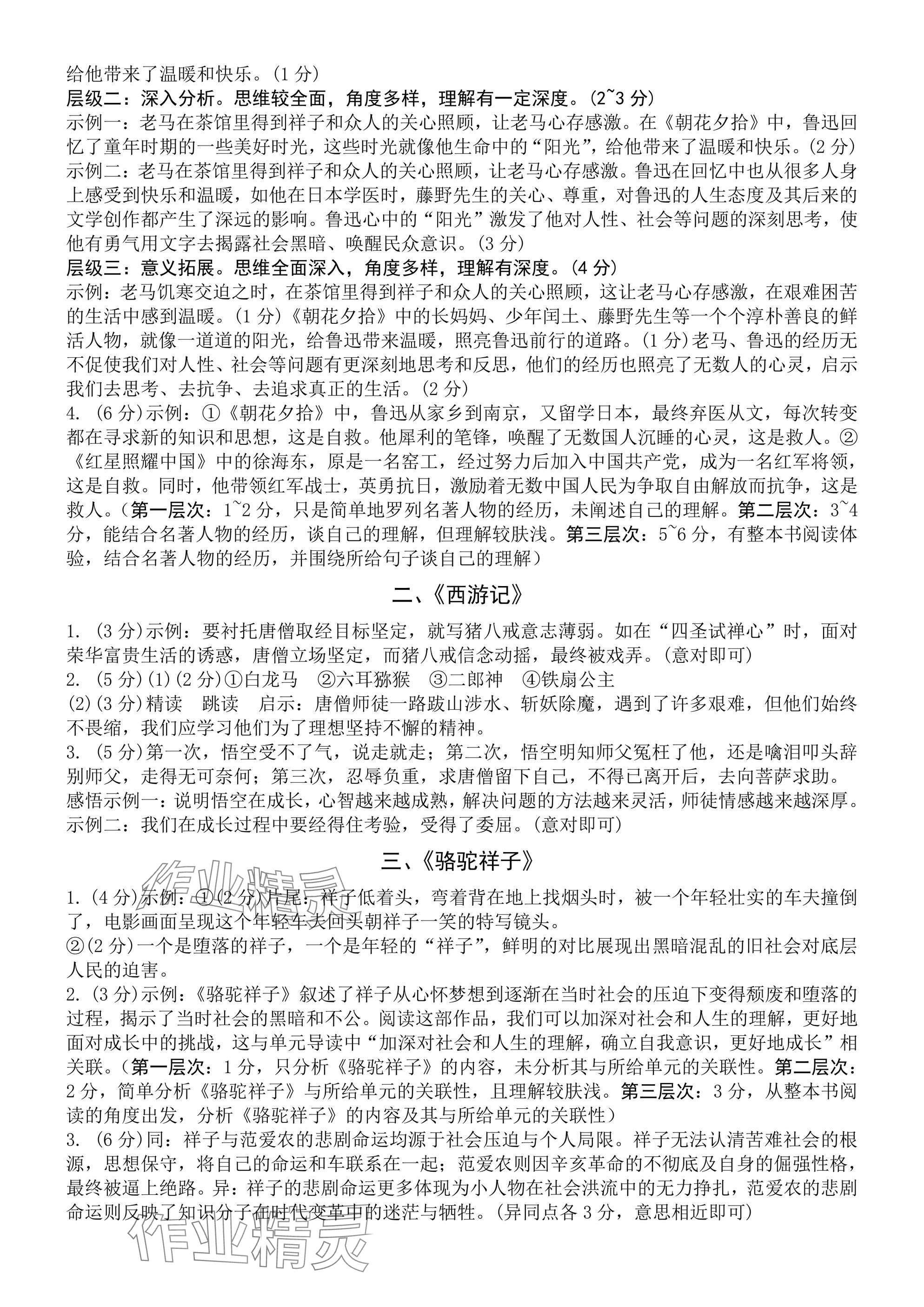 2025年万唯中考试题研究语文海南专版 参考答案第13页