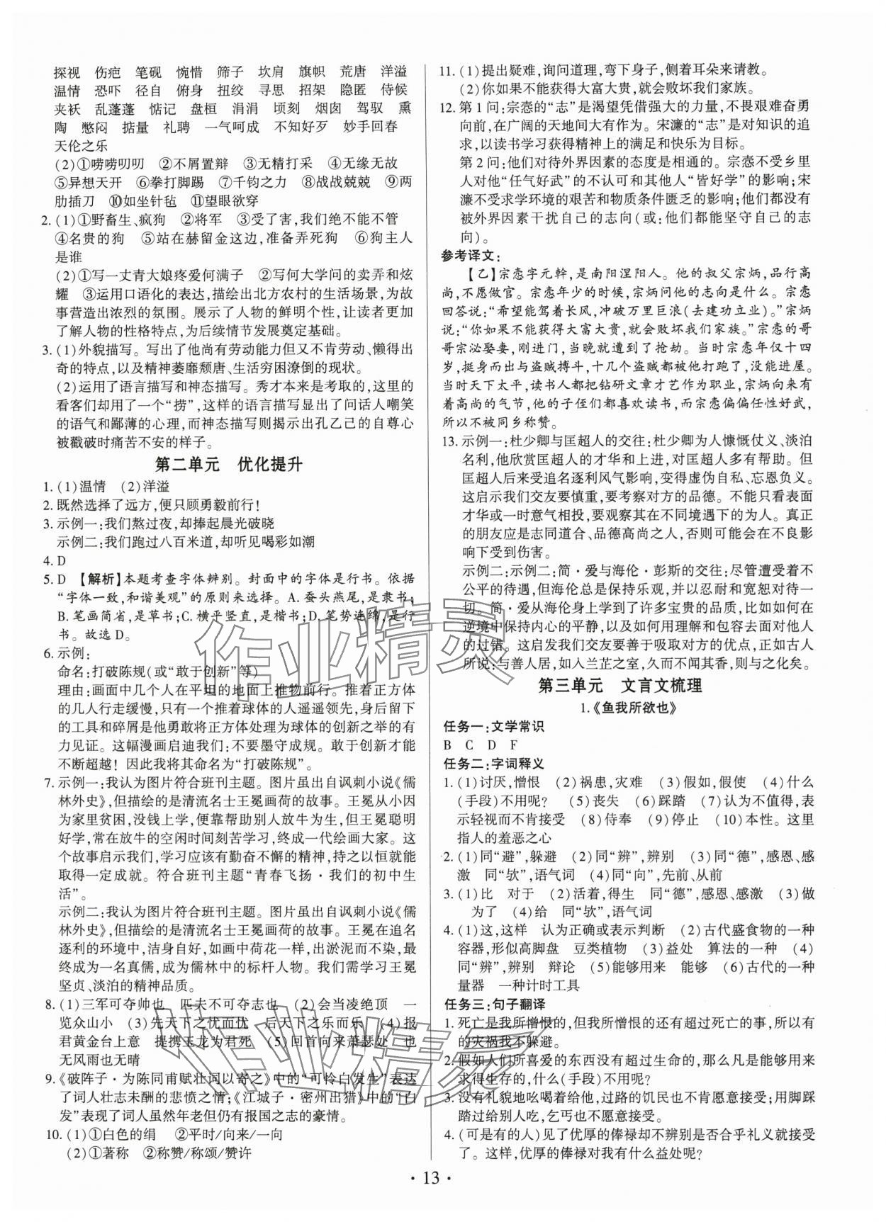 2025年基礎(chǔ)精練九年級(jí)語(yǔ)文全一冊(cè)人教版深圳專(zhuān)版 第13頁(yè)
