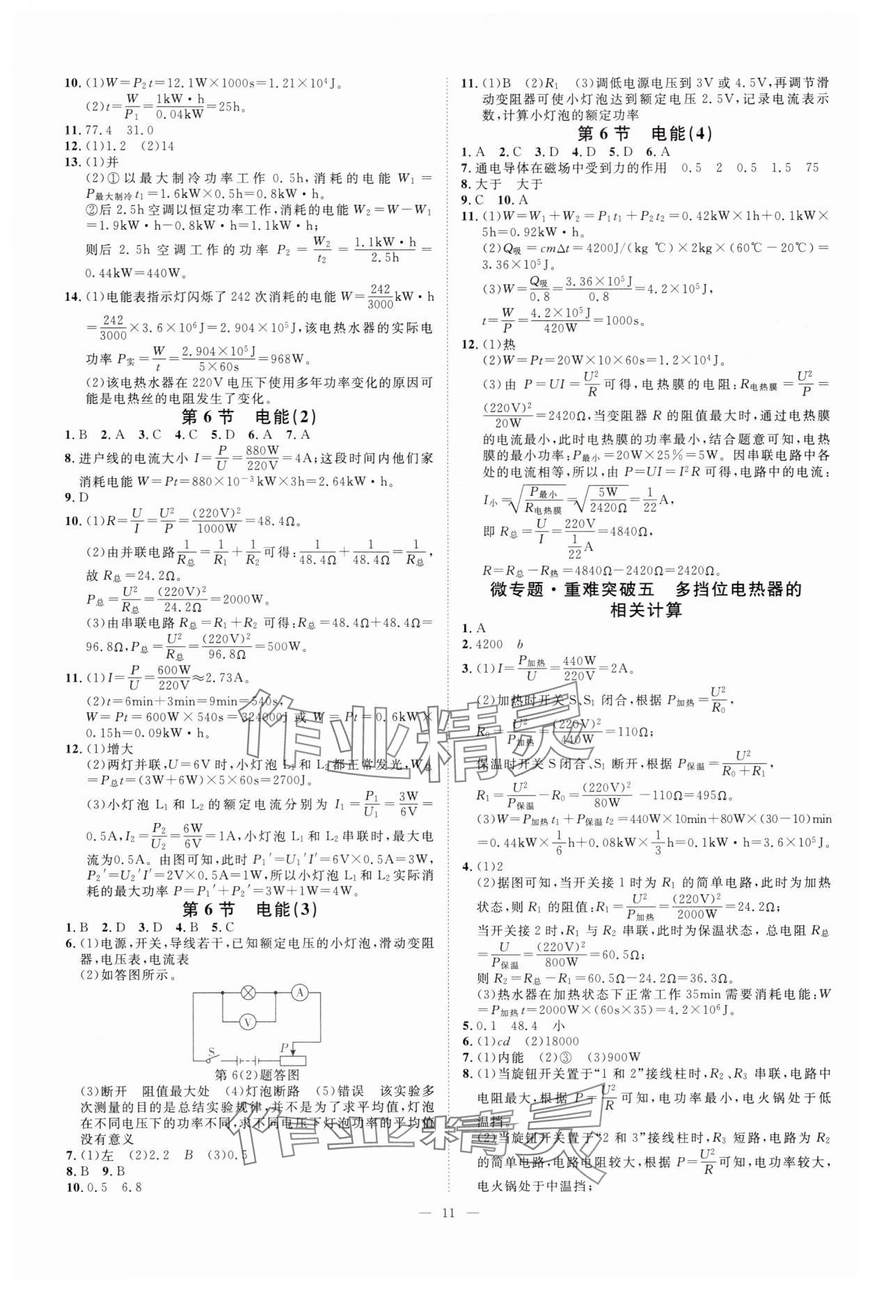 2025年全效學(xué)習(xí)九年級科學(xué)全一冊浙教版 參考答案第10頁