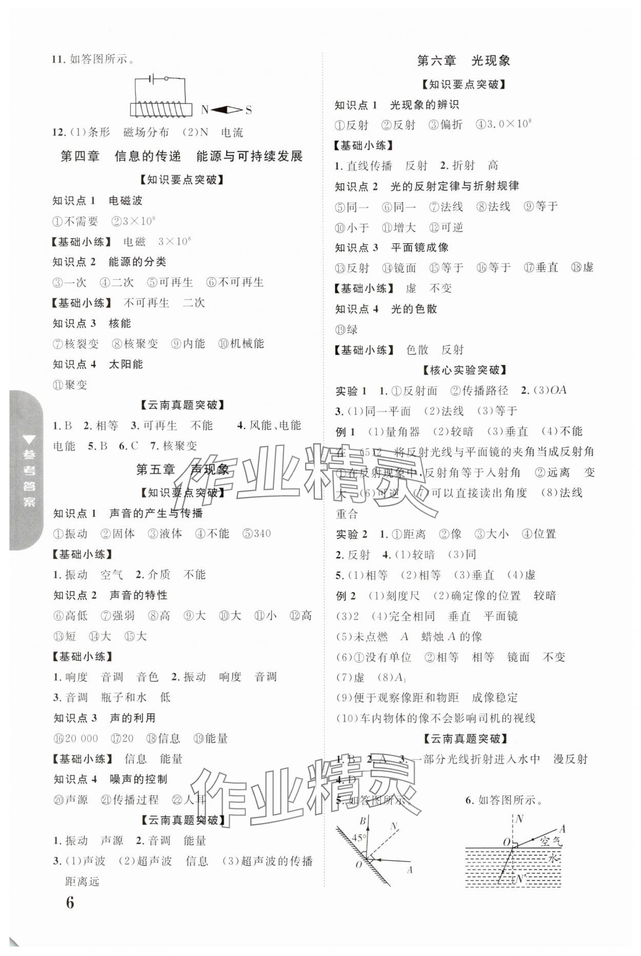 2024年中考新突破物理云南專版 參考答案第6頁