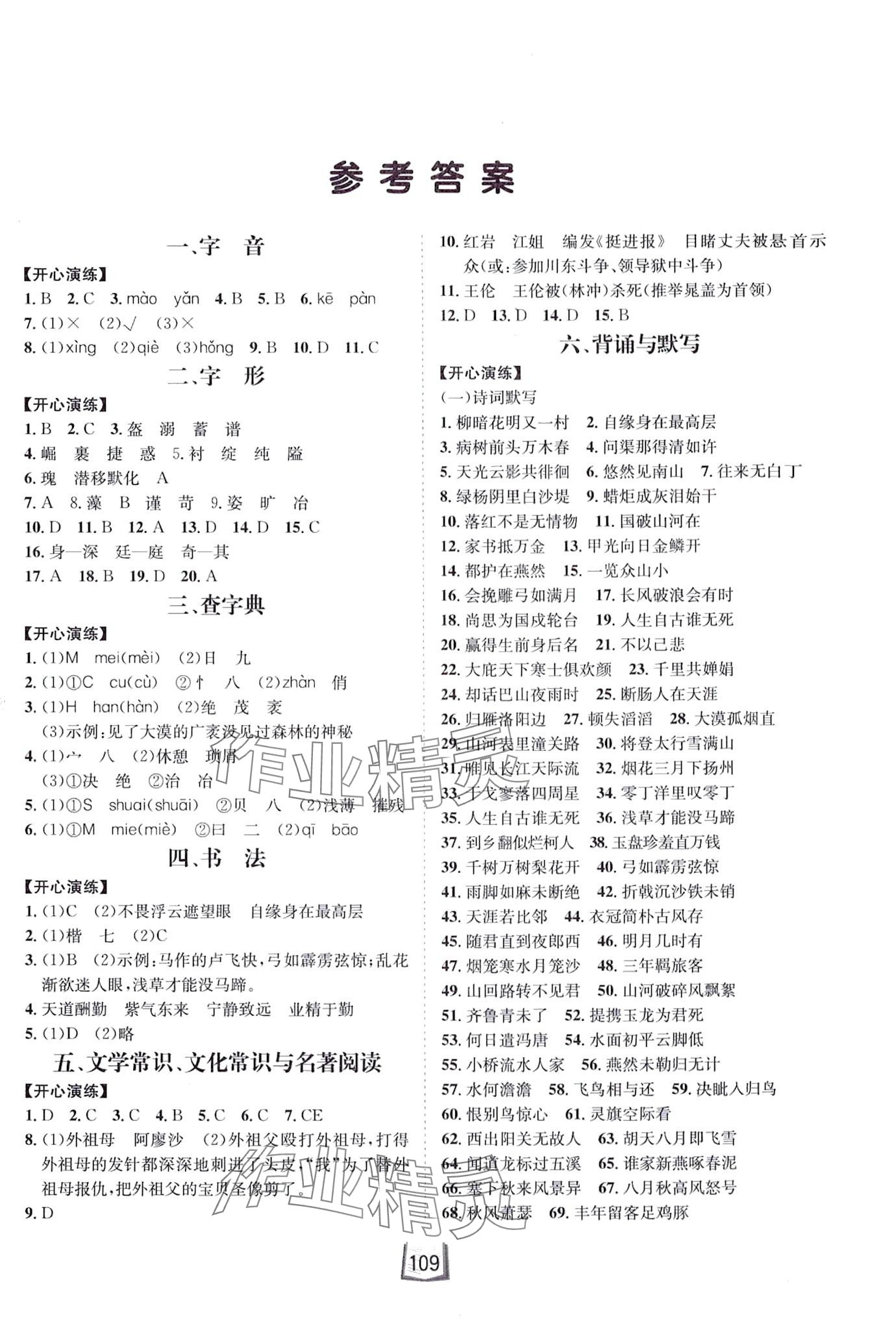 2024年寒假天地河北少年兒童出版社九年級語文 第1頁