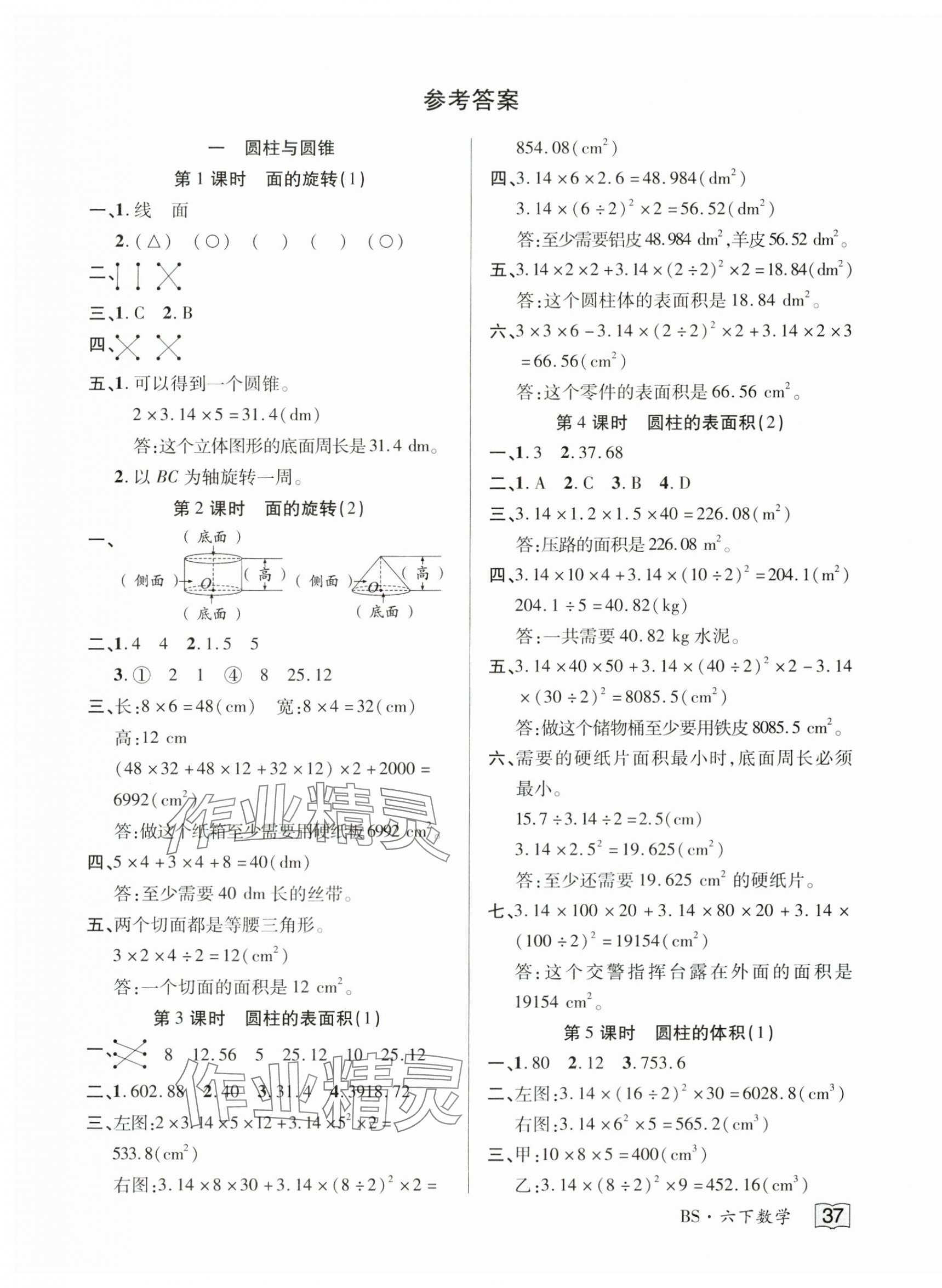 2025年花兒與星星六年級數學下冊北師大版 第1頁