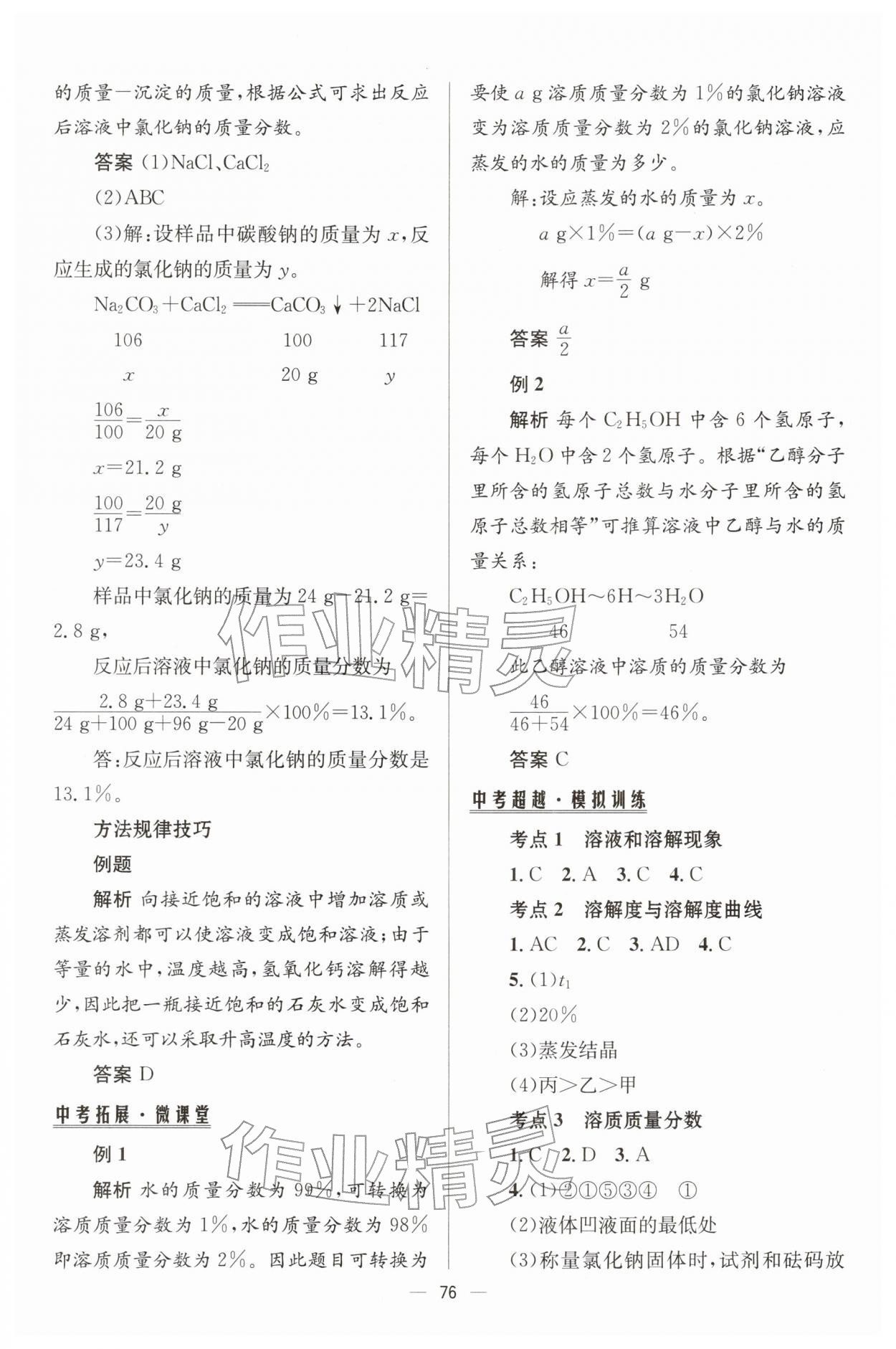 2026年初中總復習手冊化學北京師范大學出版社&nbsp;第8頁