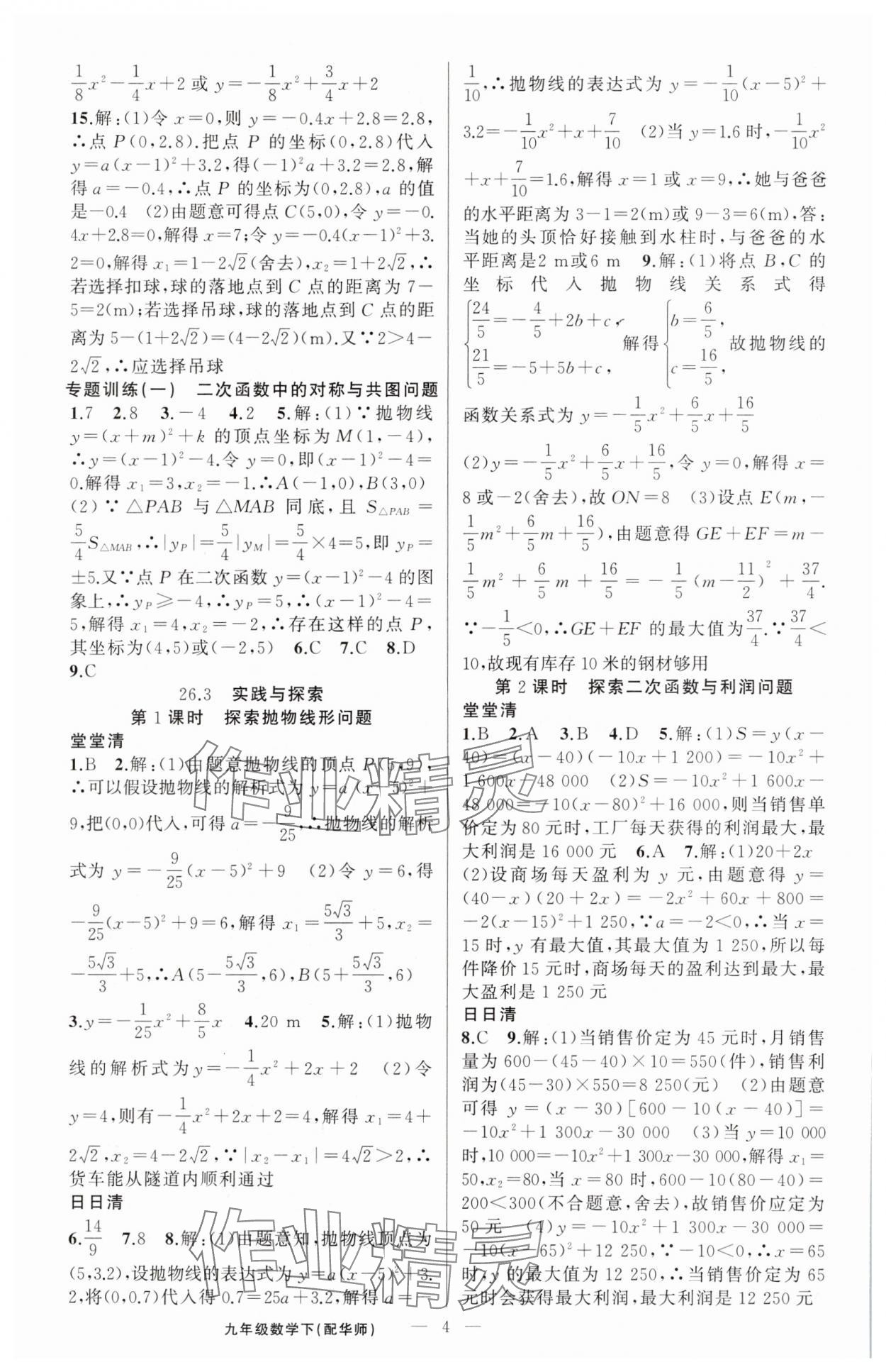 2025年四清導(dǎo)航九年級數(shù)學(xué)下冊華師大版 第4頁