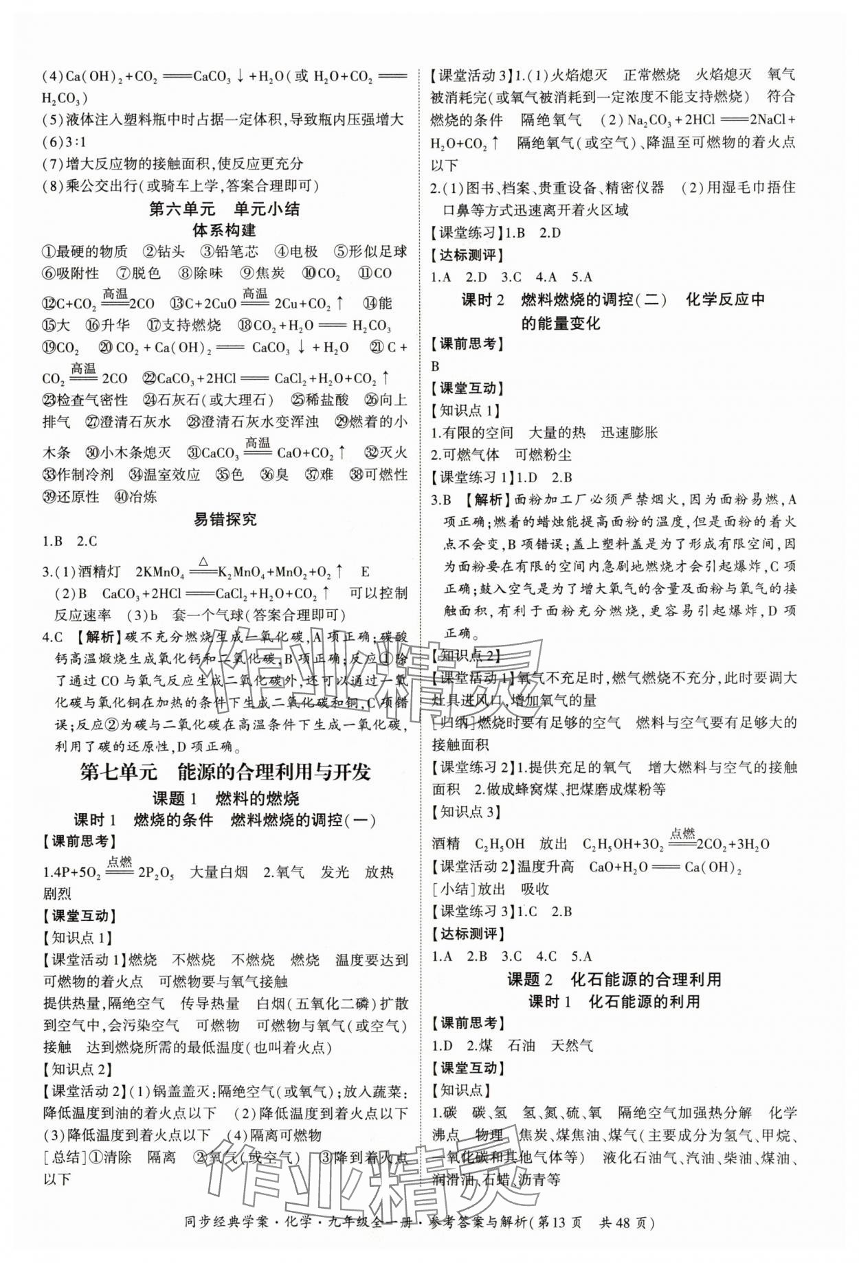 2025年同步经典学案九年级化学全一册人教版 第13页