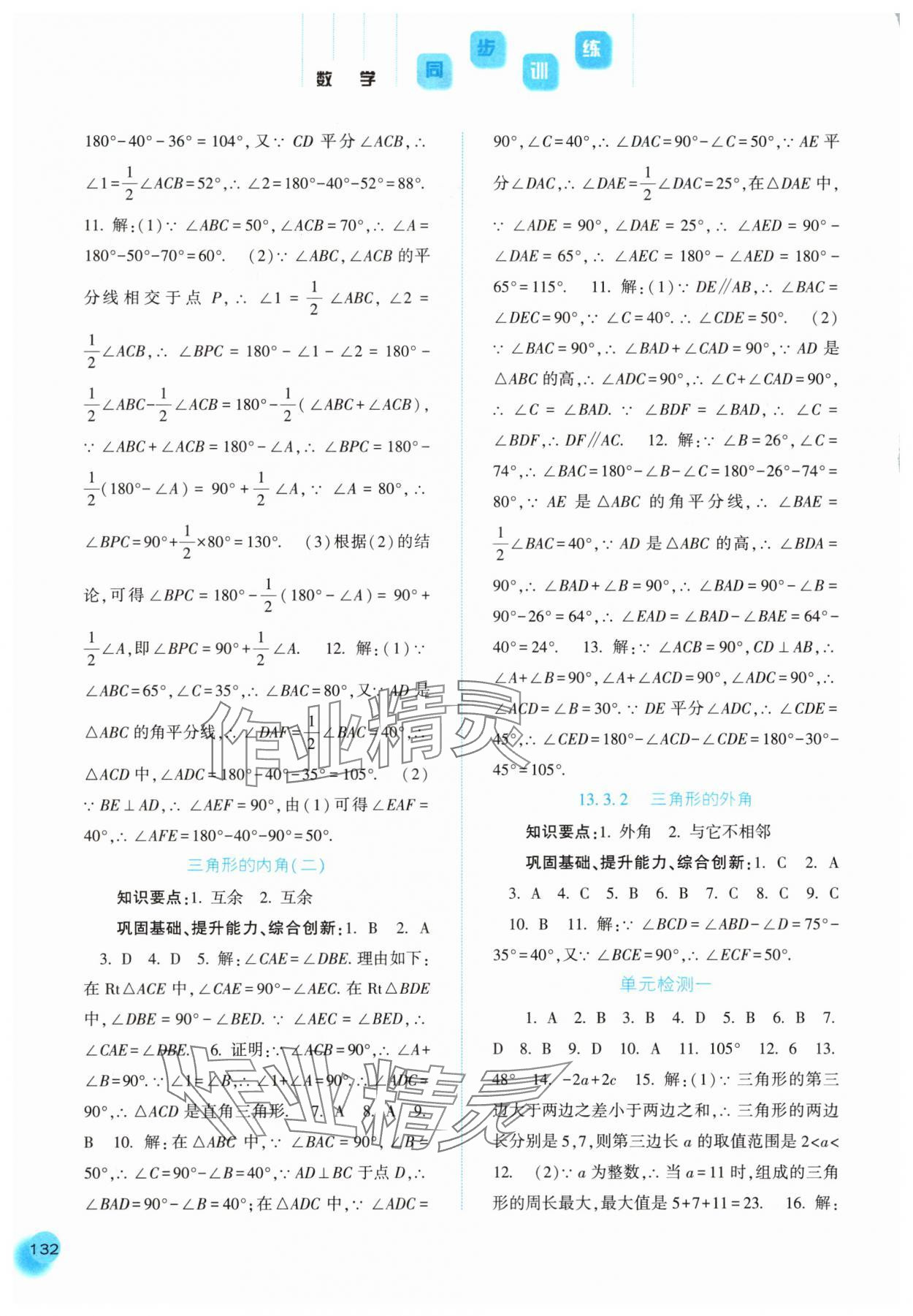 2025年同步训练河北人民出版社八年级数学上册人教版 第2页