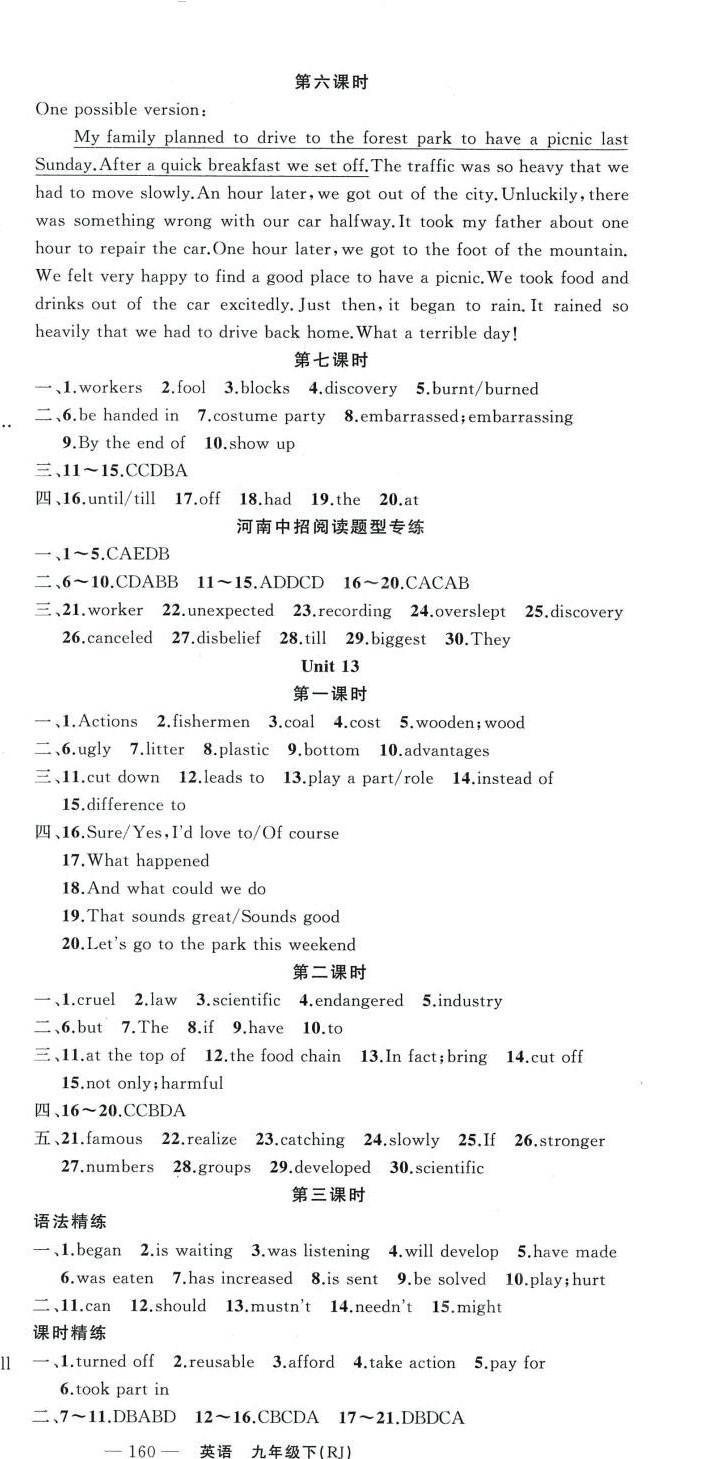 2024年同步訓(xùn)練100分闖關(guān)九年級英語下冊人教版河南專版 第6頁