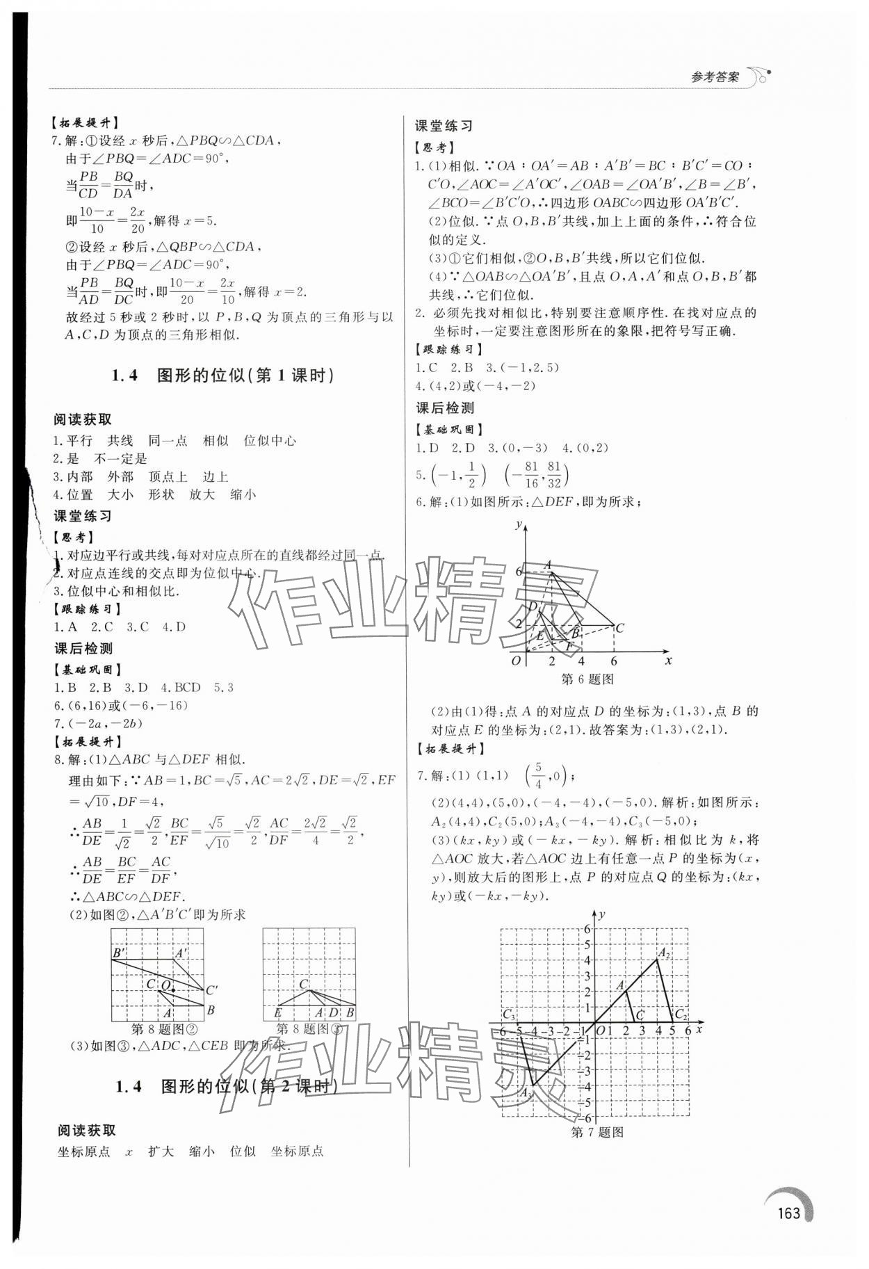 2024年同步练习册泰山出版社九年级数学上册青岛版 参考答案第4页