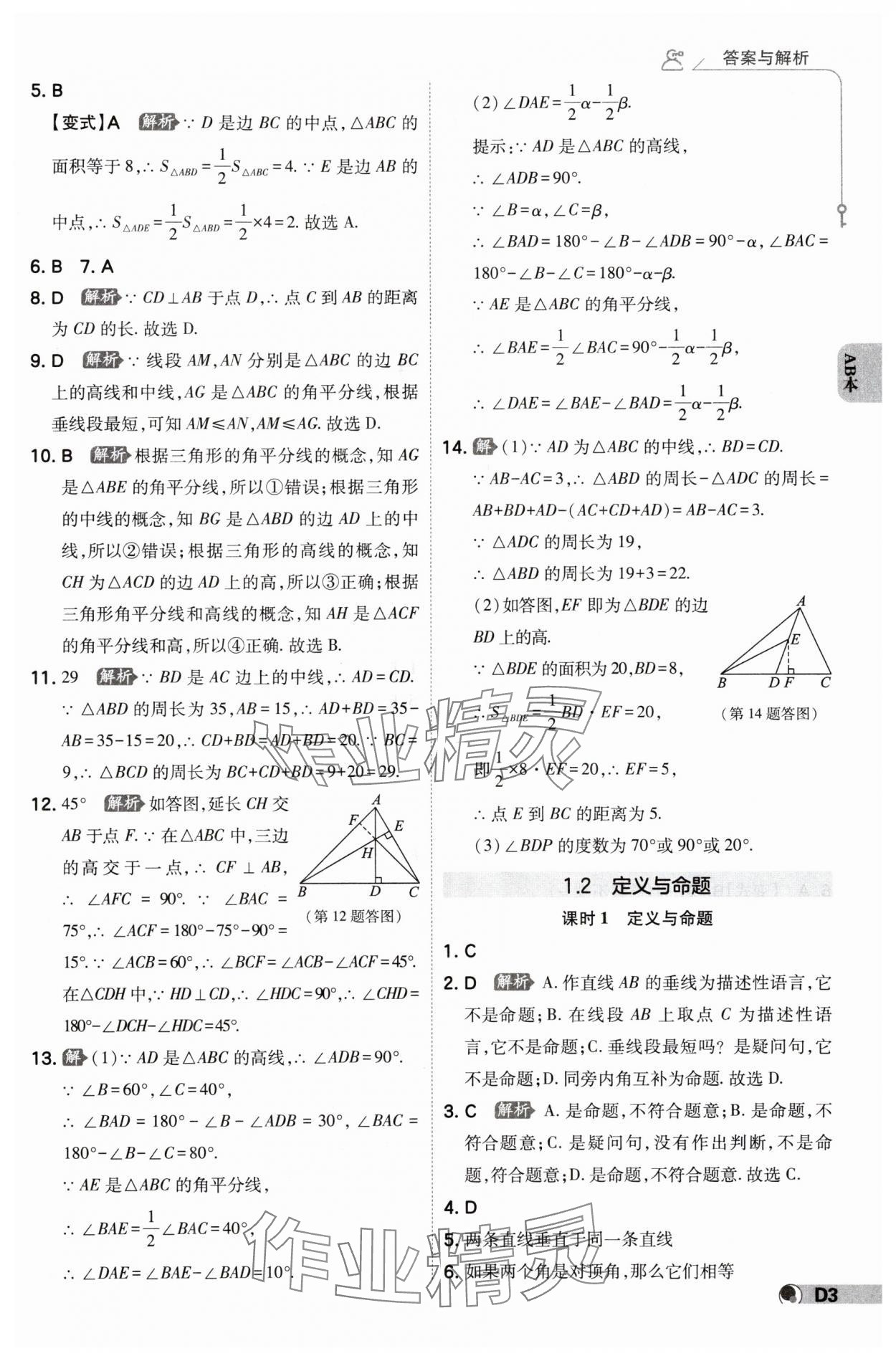 2024年少年班八年級(jí)數(shù)學(xué)上冊(cè)浙教版 參考答案第2頁