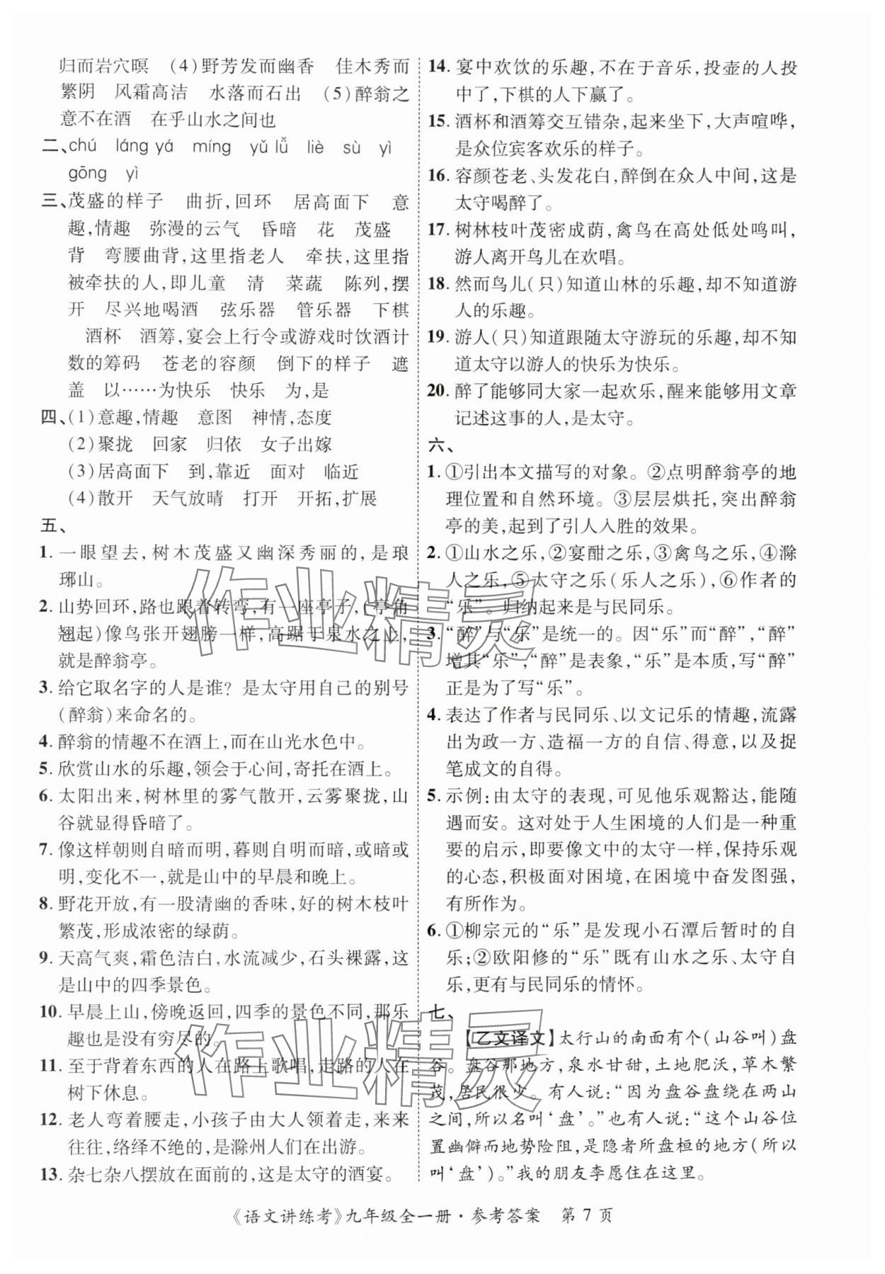 2025年语文讲练考九年级全一册人教版 第7页