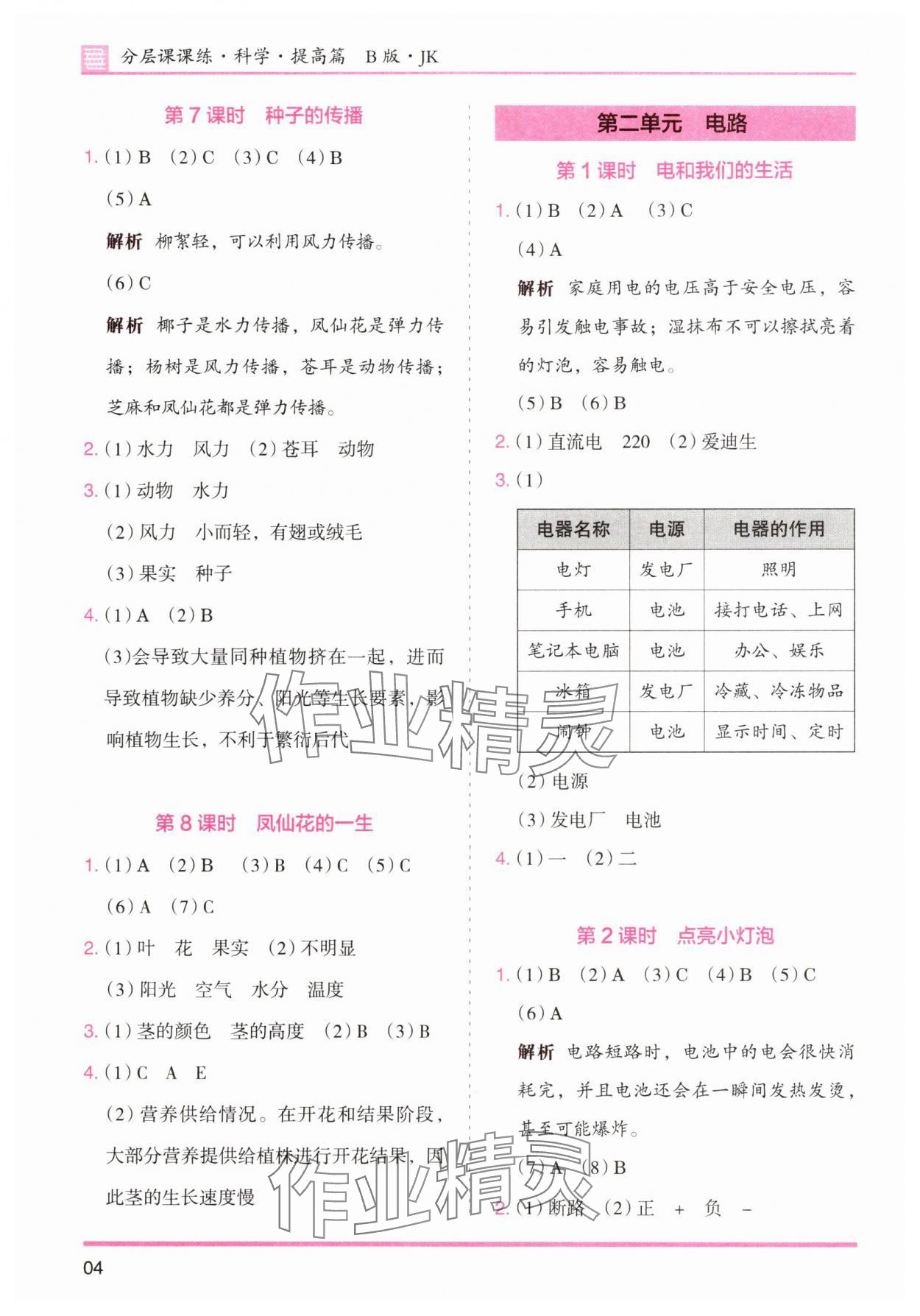 2025年木頭馬分層課課練四年級科學(xué)下冊教科版 第4頁