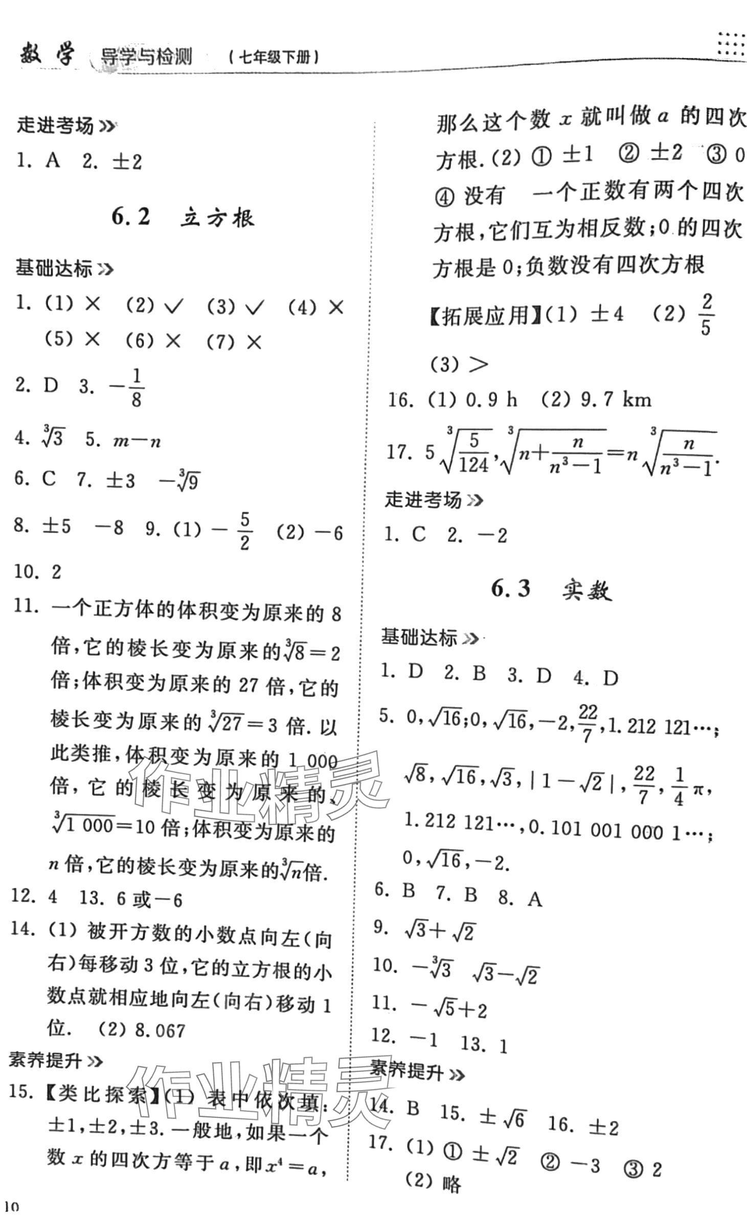 2024年導(dǎo)學(xué)與檢測(cè)七年級(jí)數(shù)學(xué)下冊(cè)人教版 第10頁(yè)