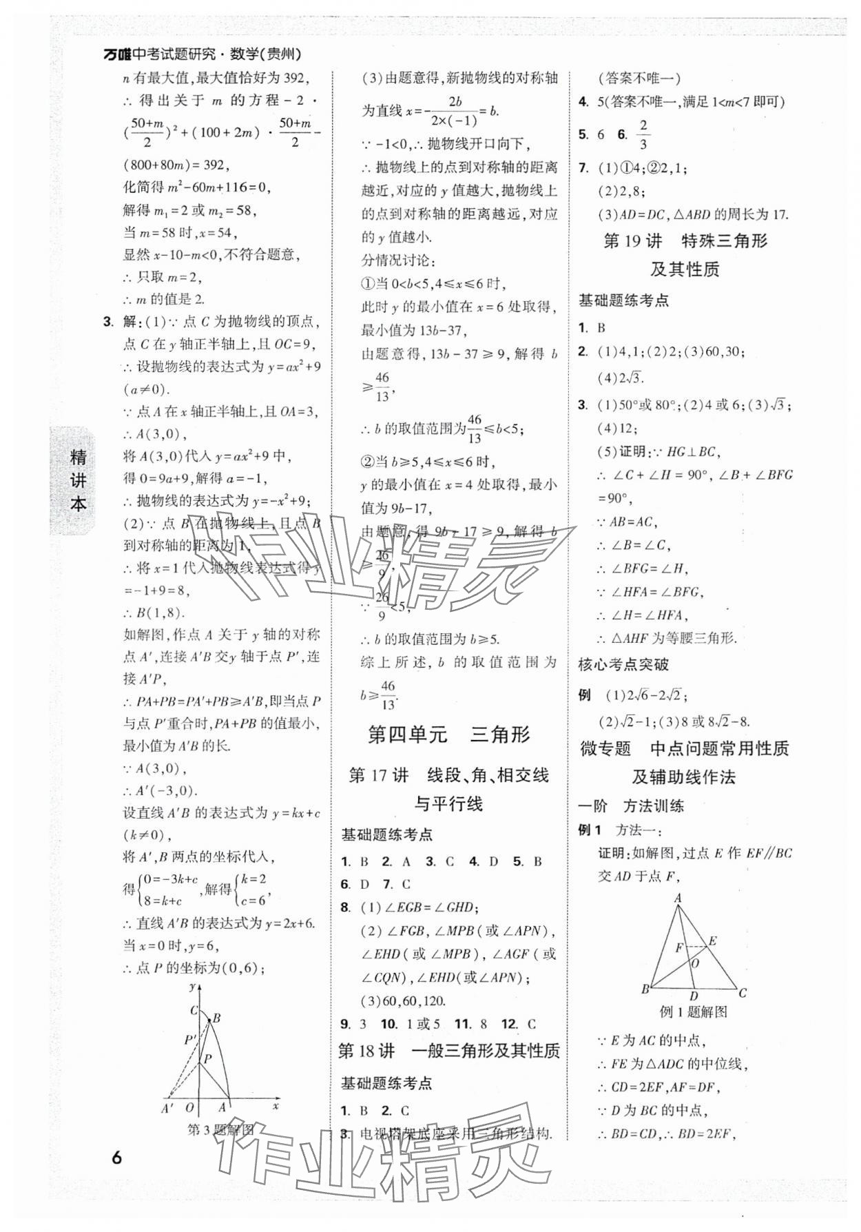 2025年萬唯中考試題研究數(shù)學貴州專版 參考答案第8頁