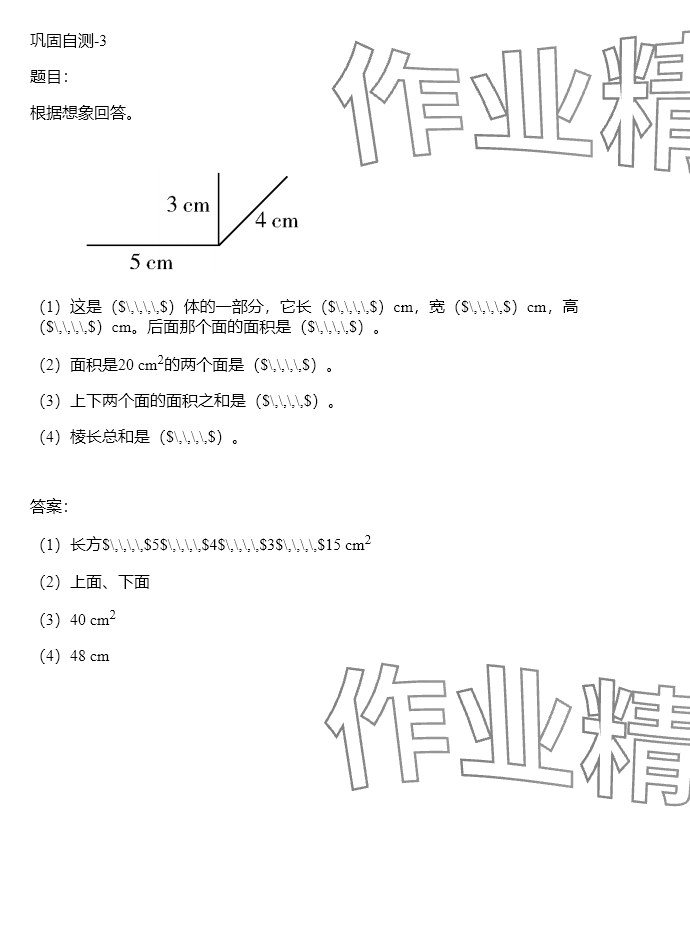 2024年同步實踐評價課程基礎(chǔ)訓(xùn)練五年級數(shù)學(xué)下冊人教版 參考答案第130頁