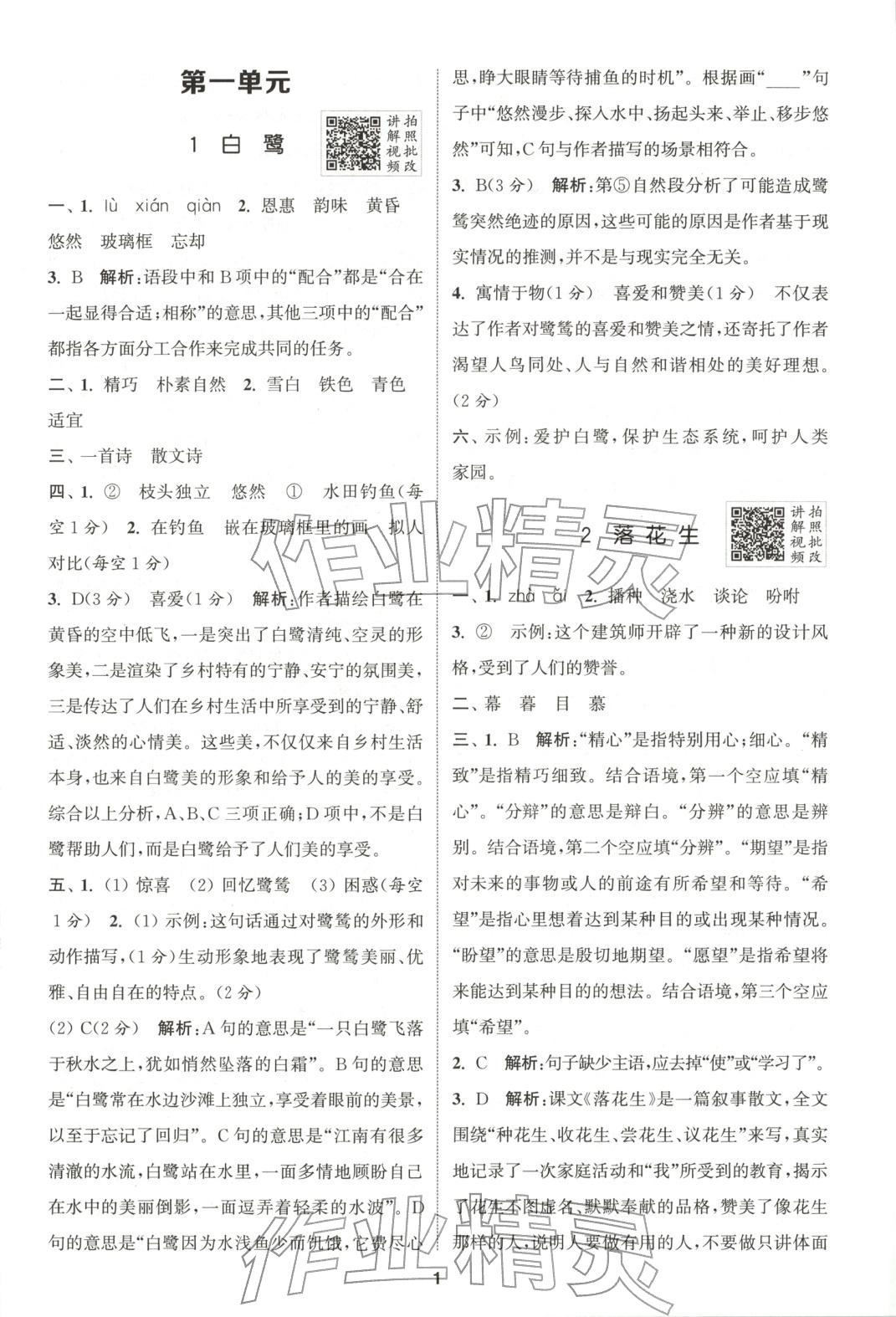 2025年拔尖特训五年级语文上册人教版广东专版 第1页