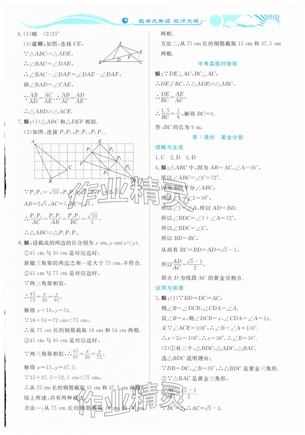 2023年學(xué)力水平同步檢測(cè)與評(píng)估九年級(jí)數(shù)學(xué)全一冊(cè)北師大版 第17頁