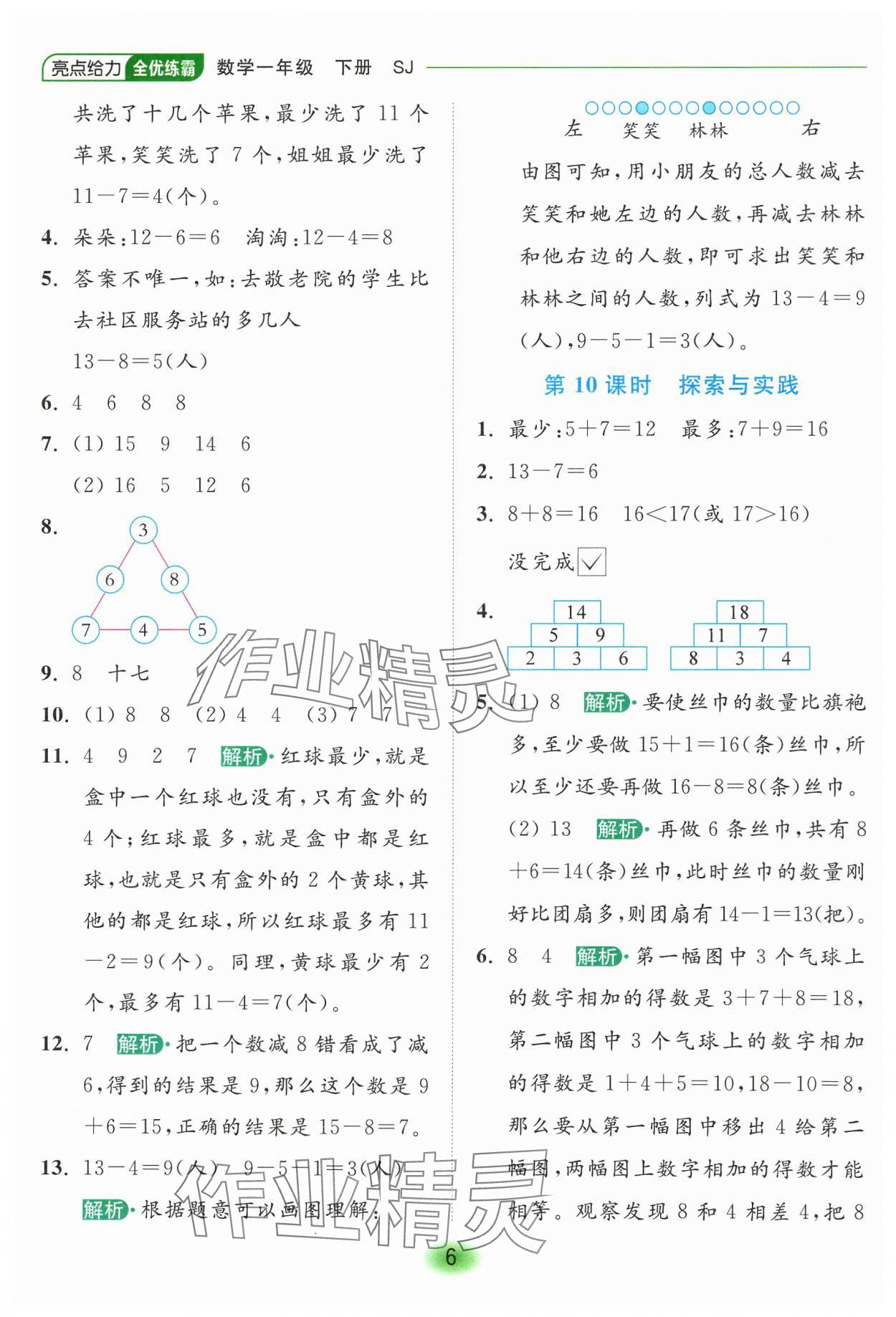 2025年亮點(diǎn)給力全優(yōu)練霸一年級(jí)數(shù)學(xué)下冊(cè)蘇教版 第6頁