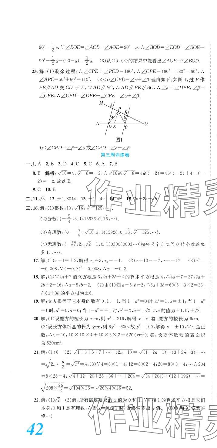 2024年金狀元周周練七年級(jí)數(shù)學(xué)下冊(cè)人教版 第4頁(yè)