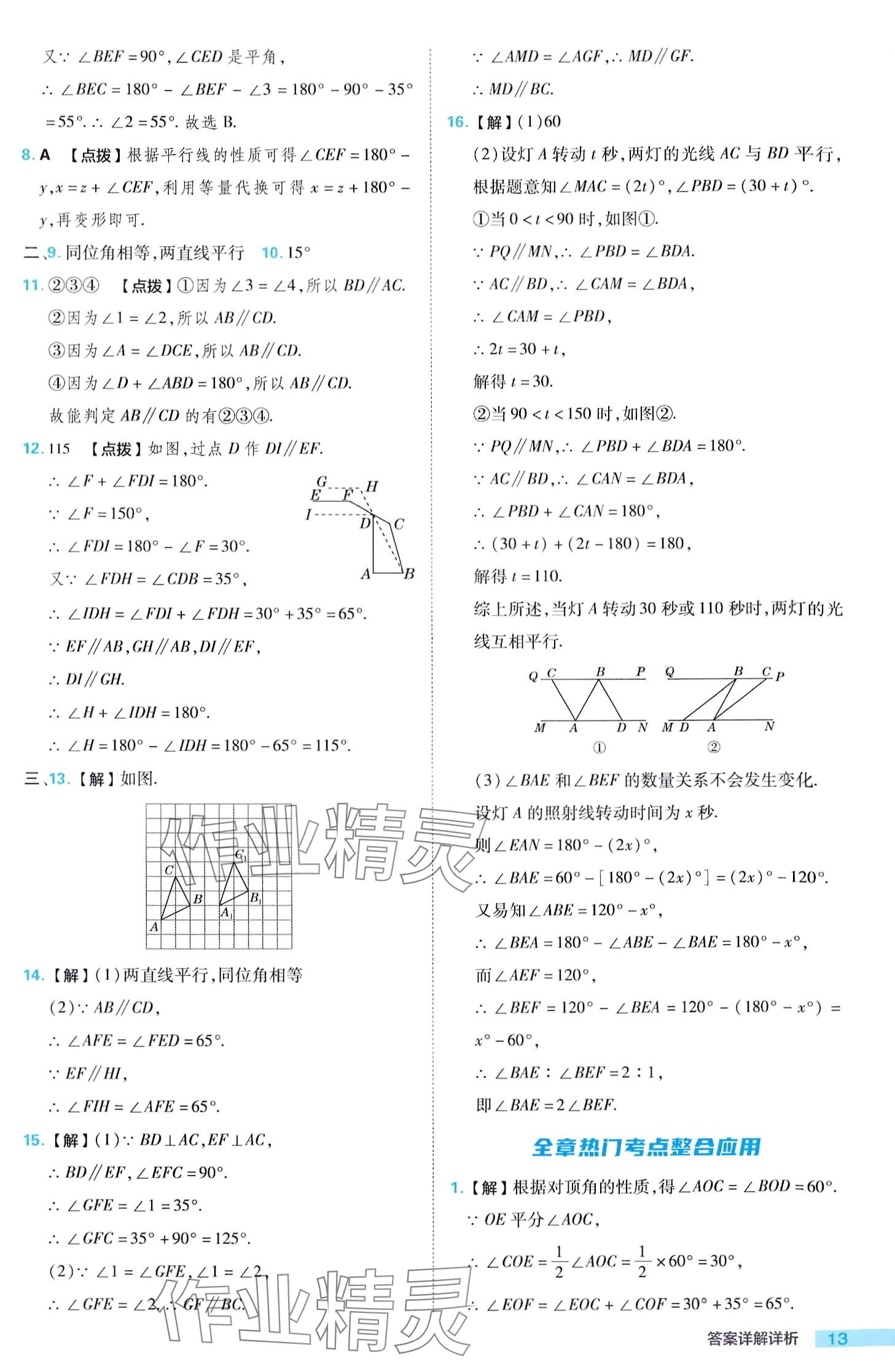 2024年综合应用创新题典中点七年级下册人教版 第13页