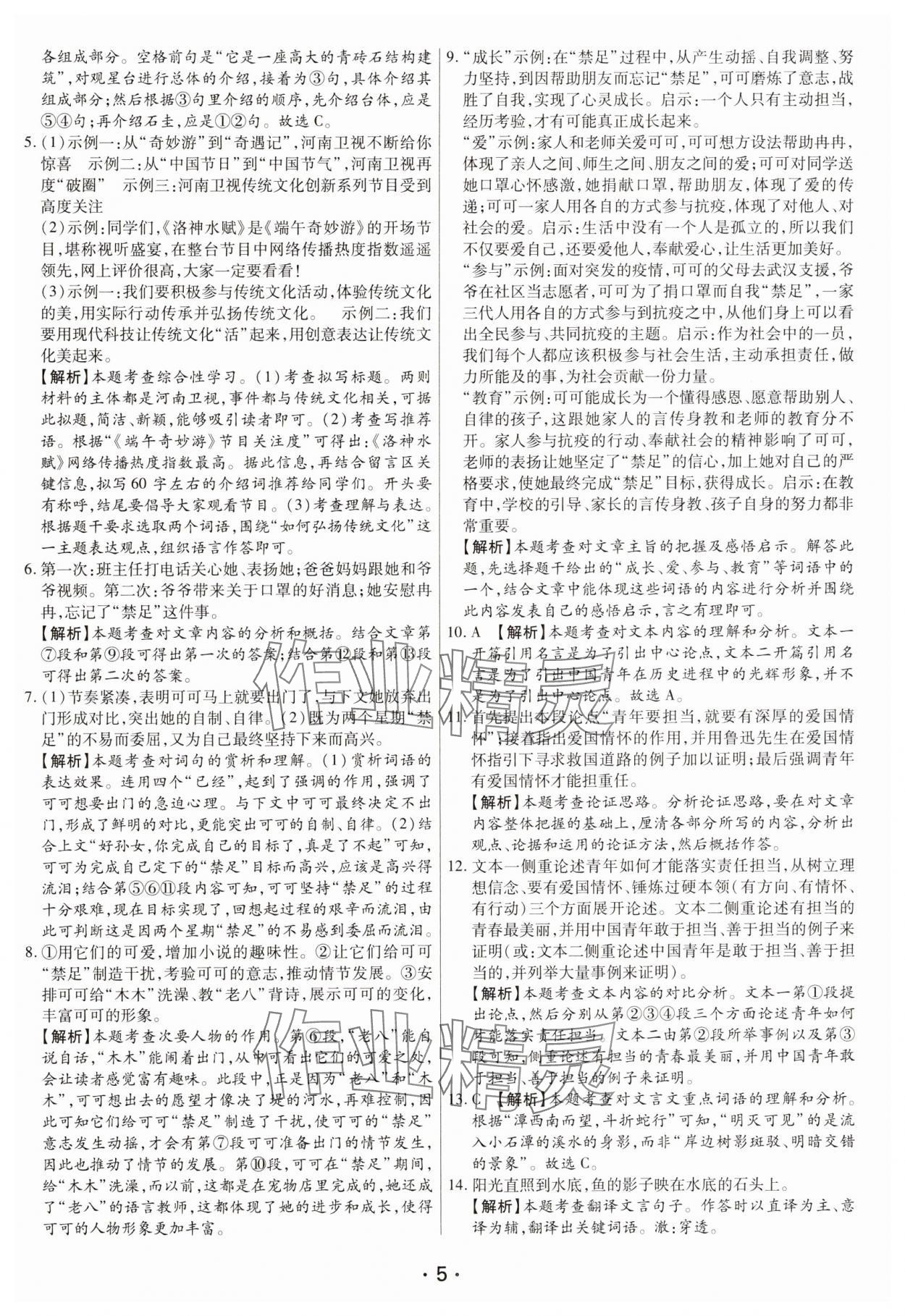 2025年試題匯編卷語文中考人教版河南專版 第5頁