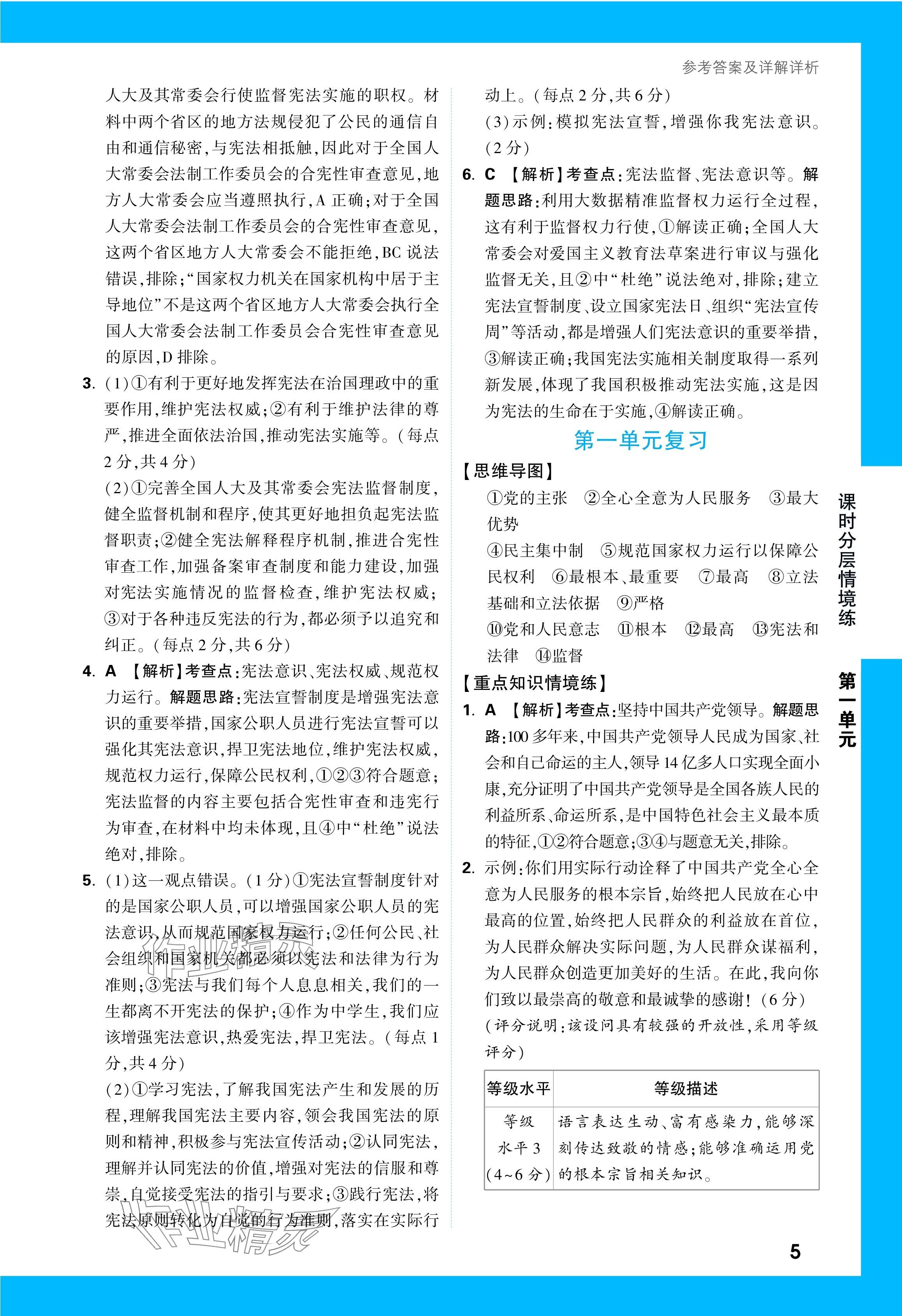 2024年万唯中考情境题八年级道德与法治下册人教版&nbsp;第5页