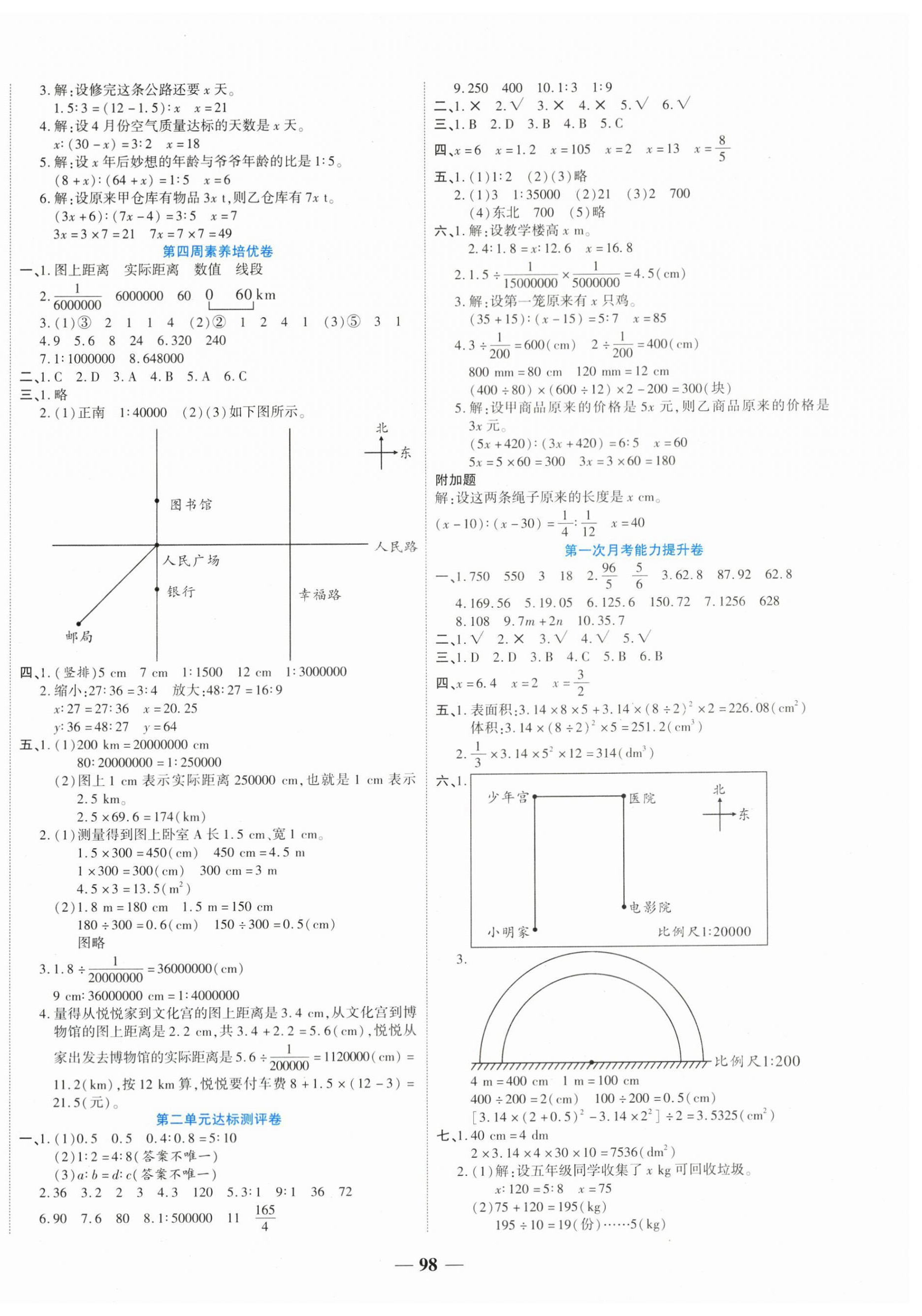 2024年金優(yōu)教輔全能練考卷六年級(jí)數(shù)學(xué)下冊(cè)北師大版 第2頁