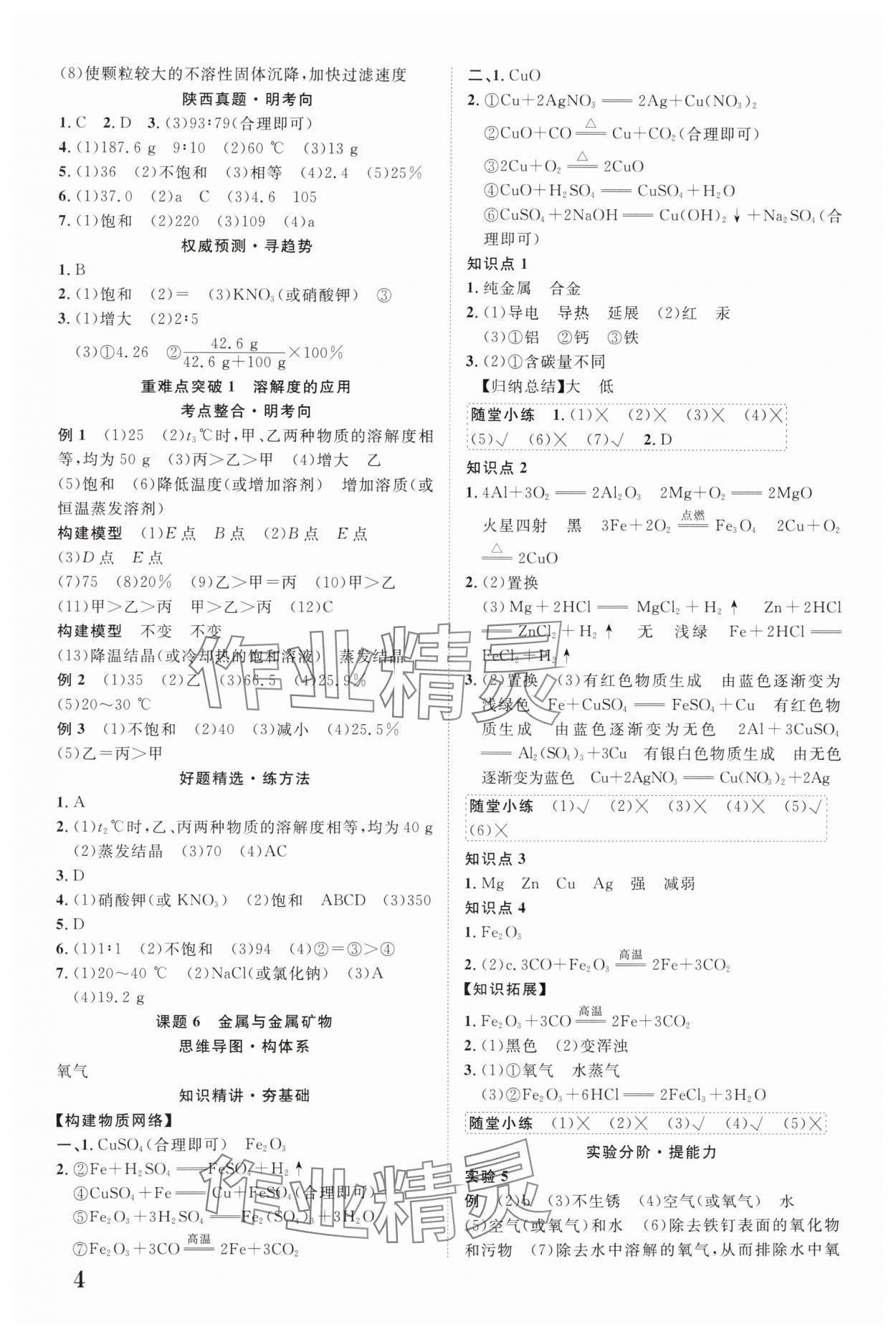 2025年中考新突破化學(xué)人教版陜西專版 第4頁(yè)