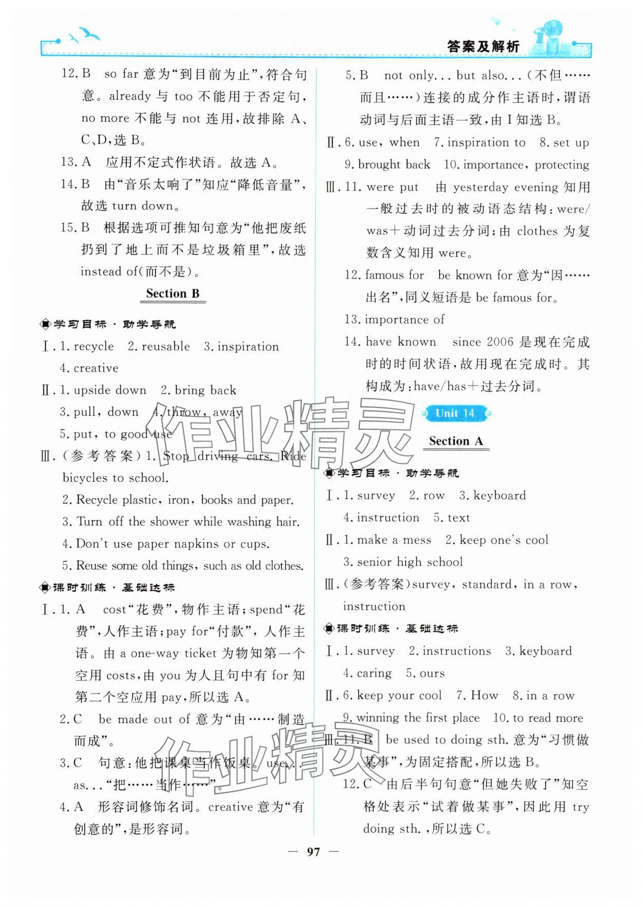 2024年陽光課堂金牌練習(xí)冊九年級英語全一冊人教版 第13頁