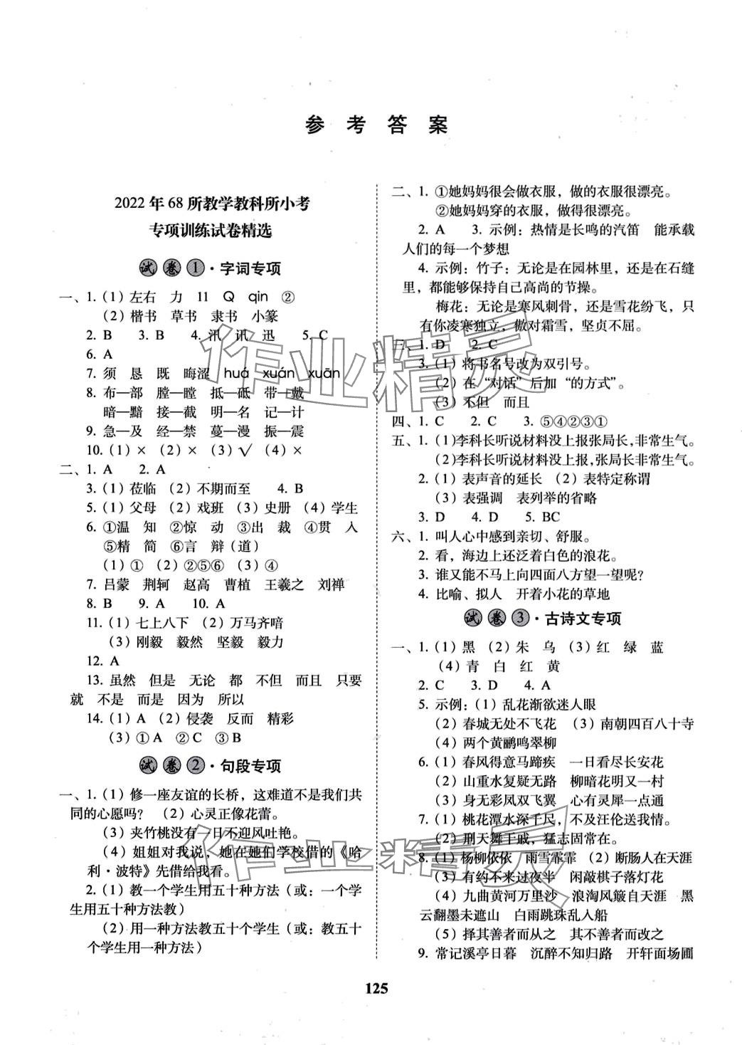 2024年小學(xué)畢業(yè)升學(xué)準(zhǔn)備語文 第1頁