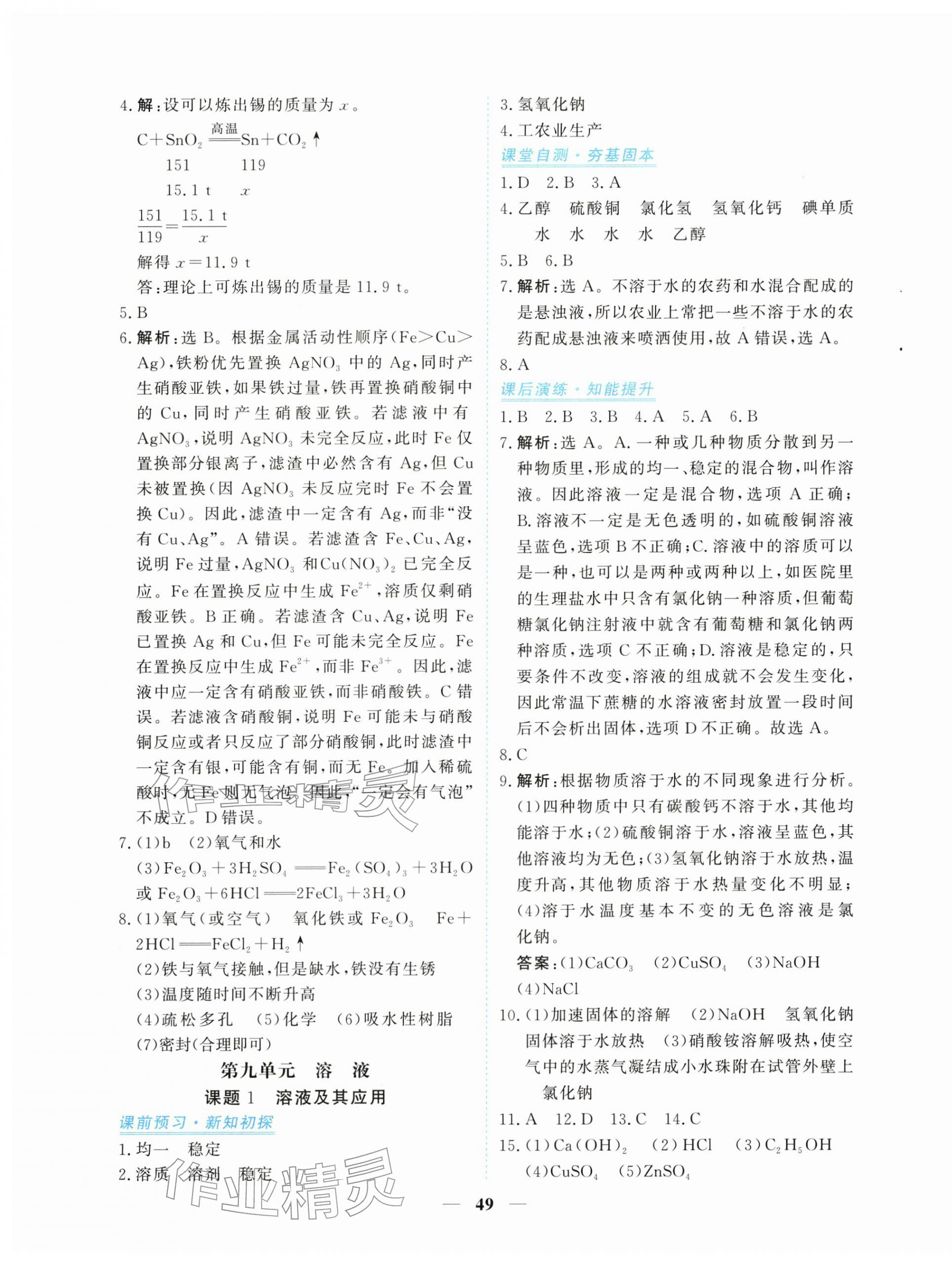 2026年新坐标同步练习九年级化学下册人教版青海专用&nbsp;第9页
