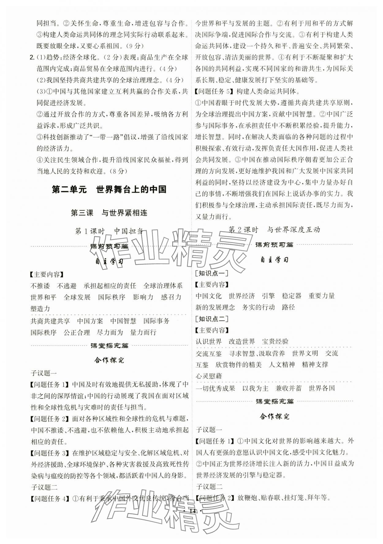 2024年精準(zhǔn)同步九年級道德與法治全一冊人教版廣州專版 第14頁