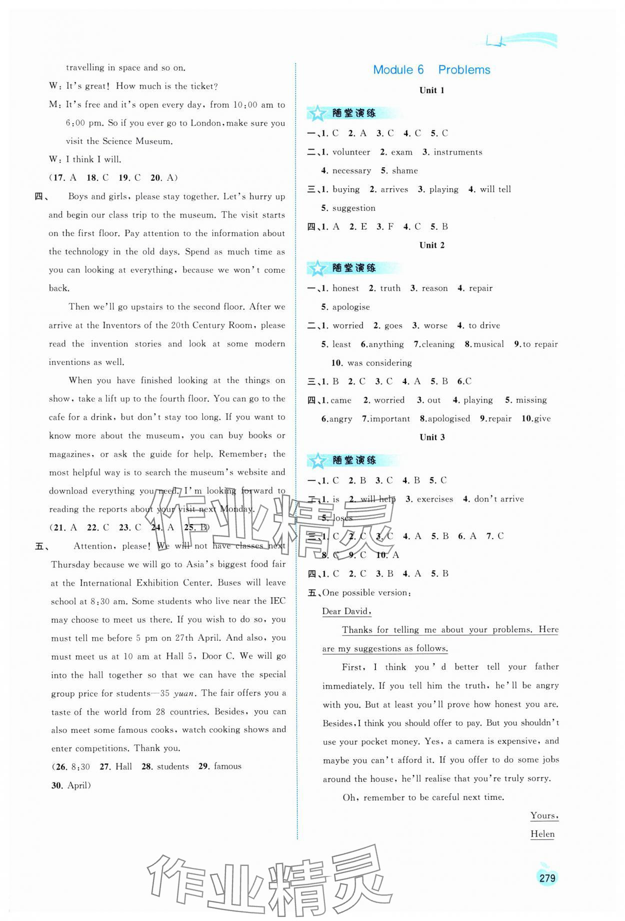2025年新课程学习与测评同步学习九年级英语全一册外研版 参考答案第10页