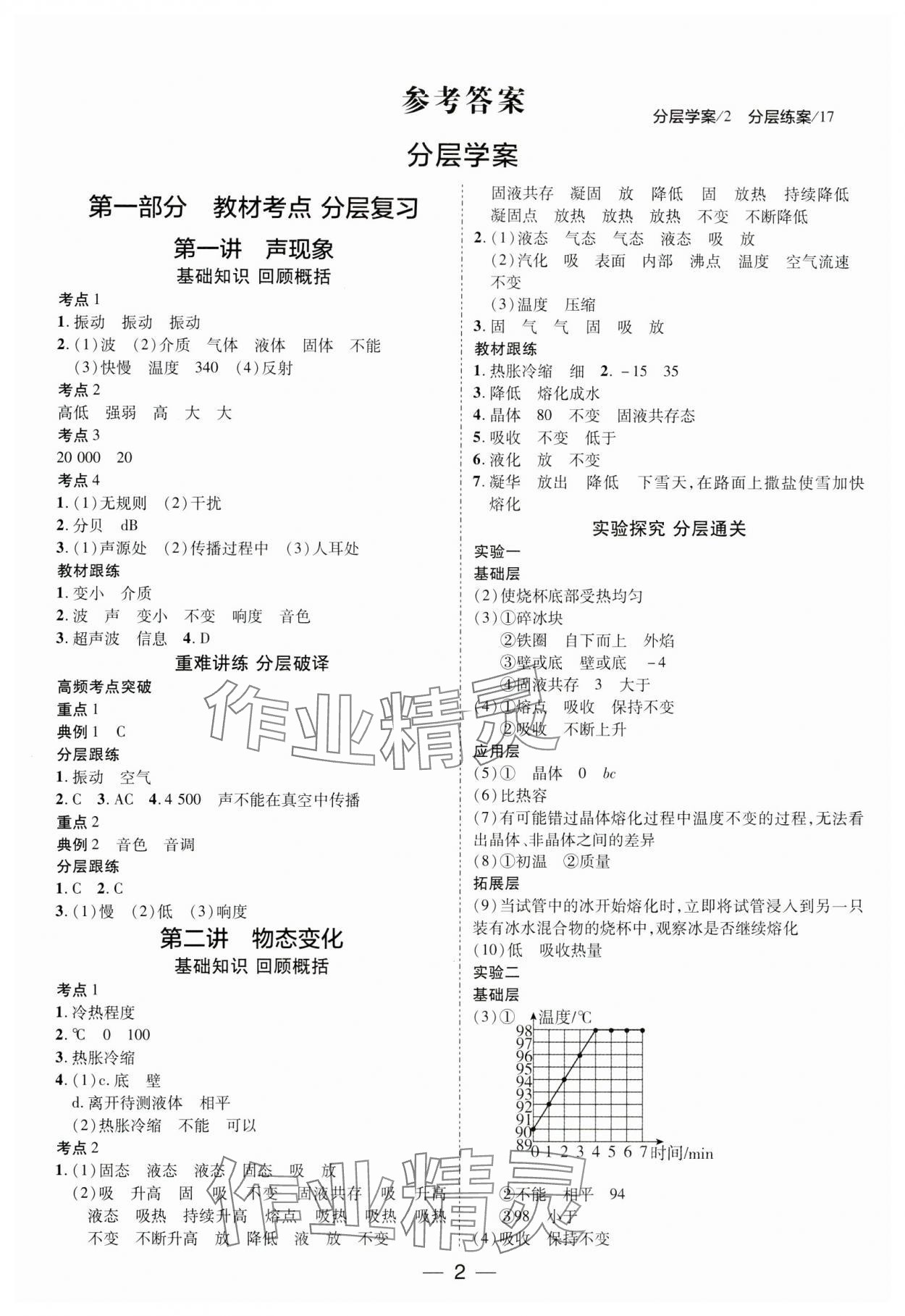 2024年中考通物理中考河南專版 參考答案第1頁