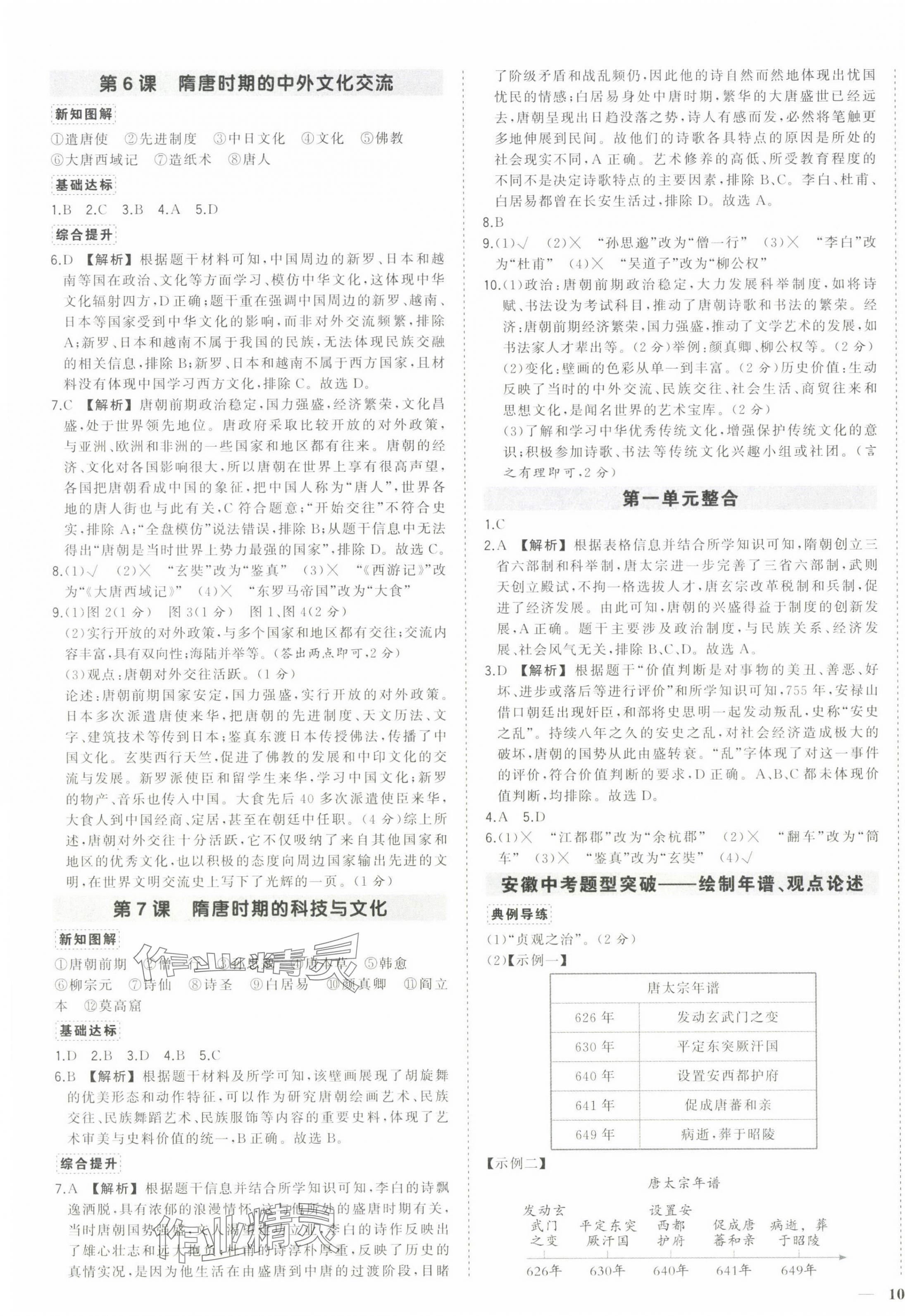 2025年?duì)钤刹怕穭?chuàng)優(yōu)作業(yè)七年級(jí)歷史下冊(cè)人教版安徽專(zhuān)版 參考答案第3頁(yè)