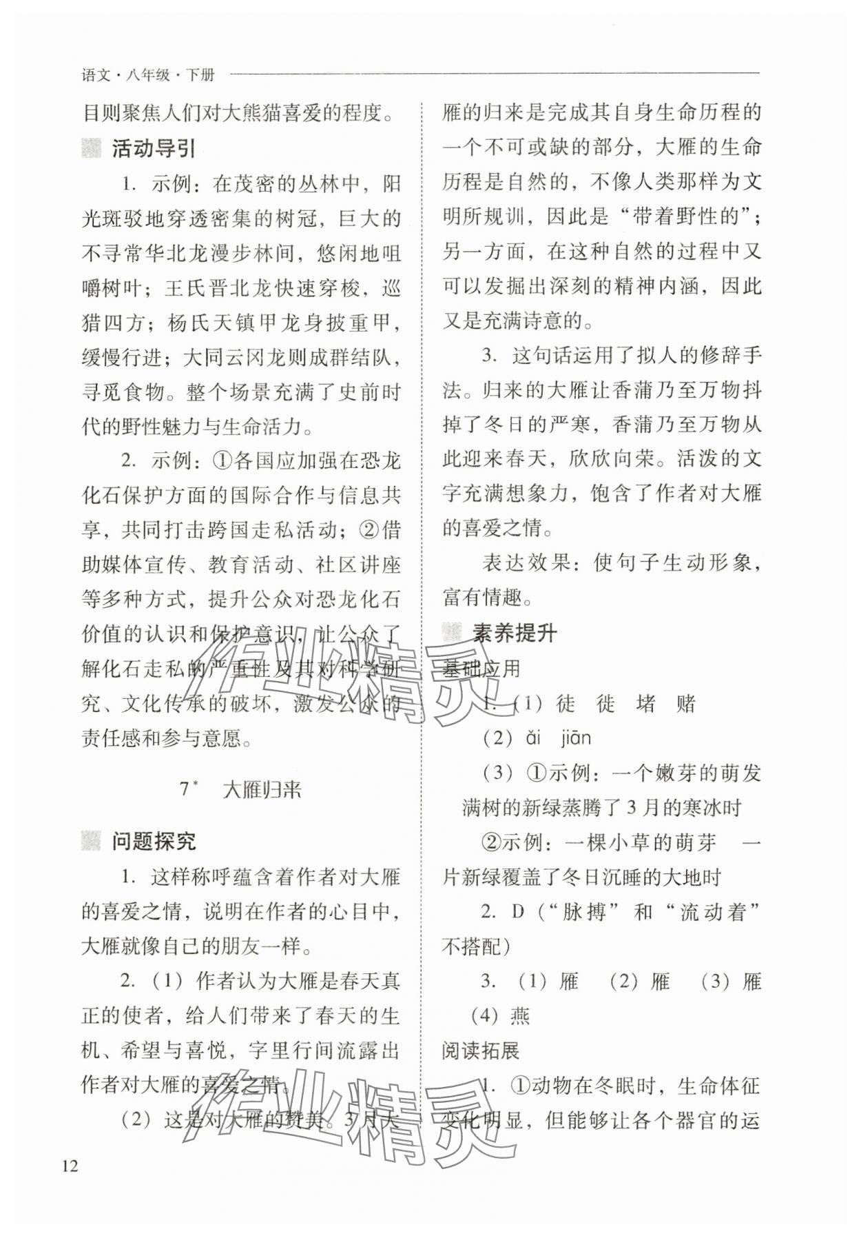 2025年新课程问题解决导学方案八年级语文下册人教版 第12页