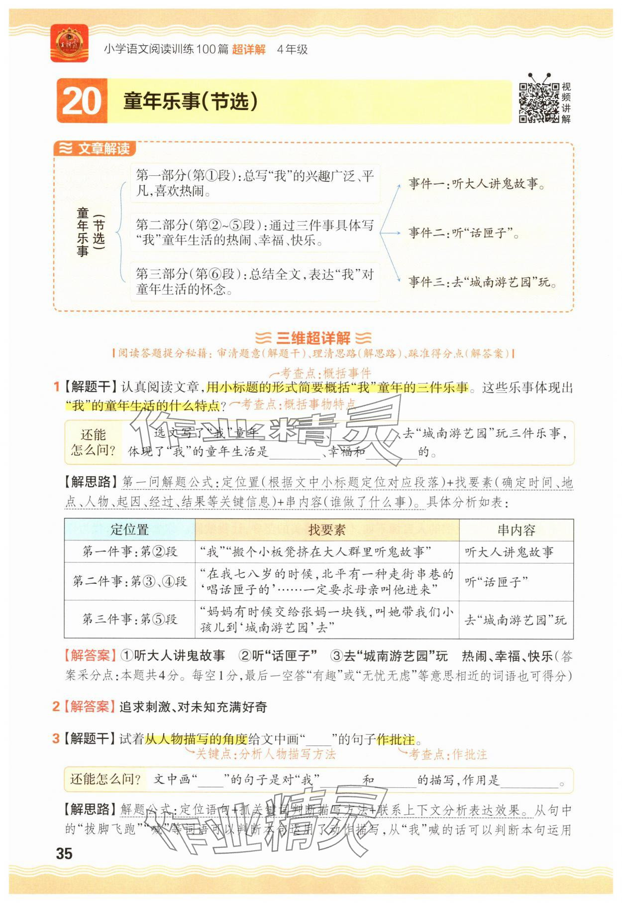 2025年王朝霞小學語文閱讀訓練100篇四年級 參考答案第35頁