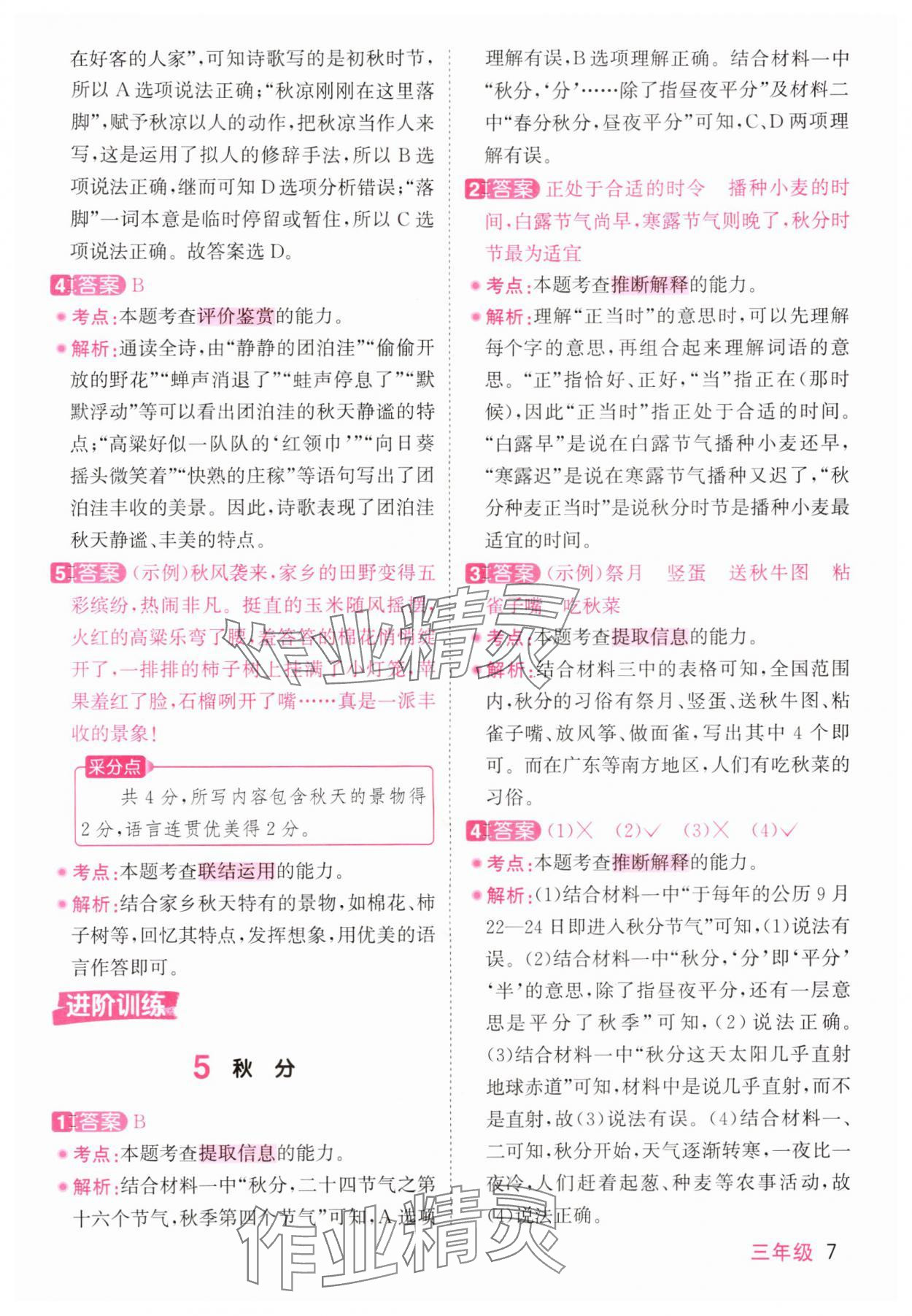 2025年阳光同学同步阅读素养测试三年级语文上册人教版&nbsp;第7页