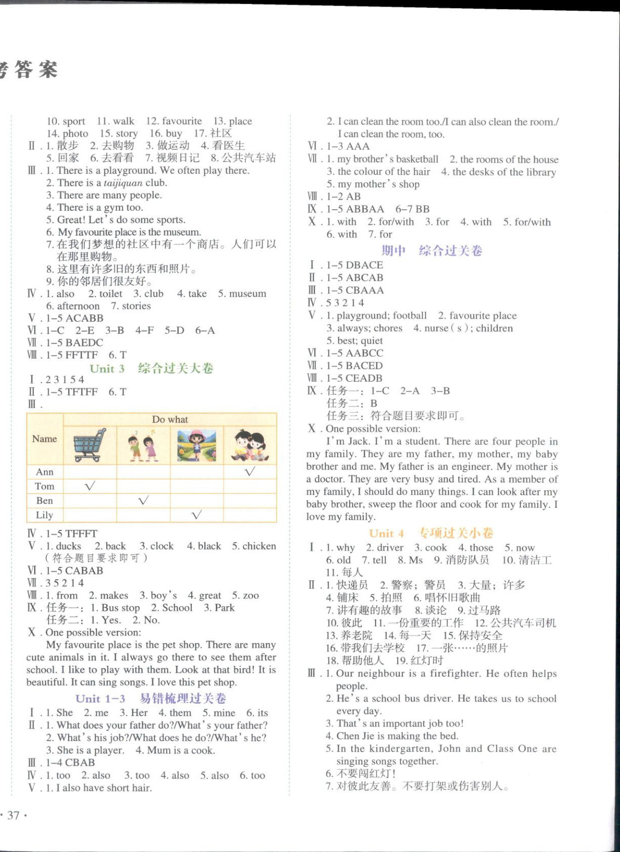 2025年单元过关大小卷课时练四年级英语上册人教版 第2页