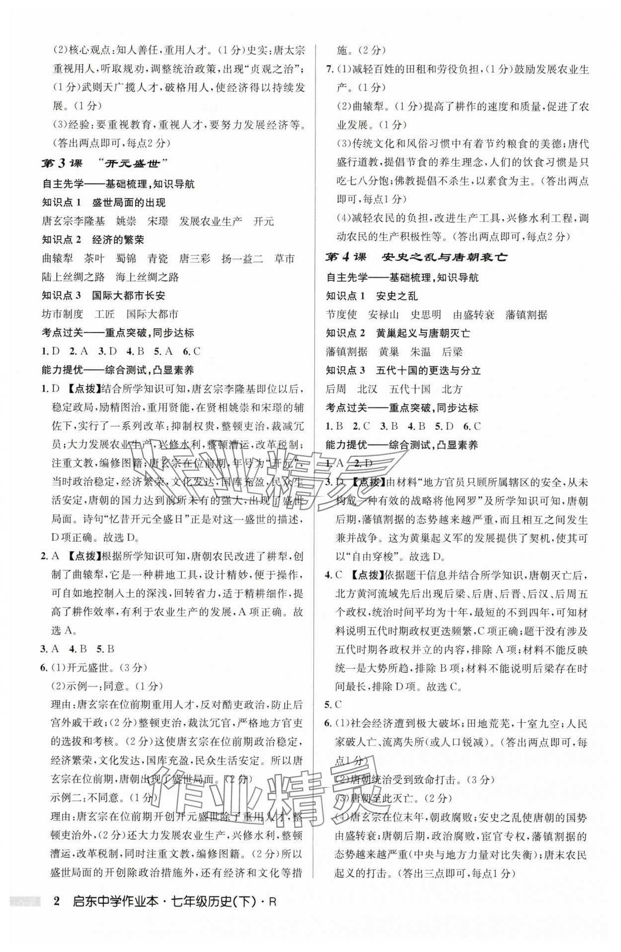 2025年啟東中學作業(yè)本七年級歷史下冊人教版 第2頁
