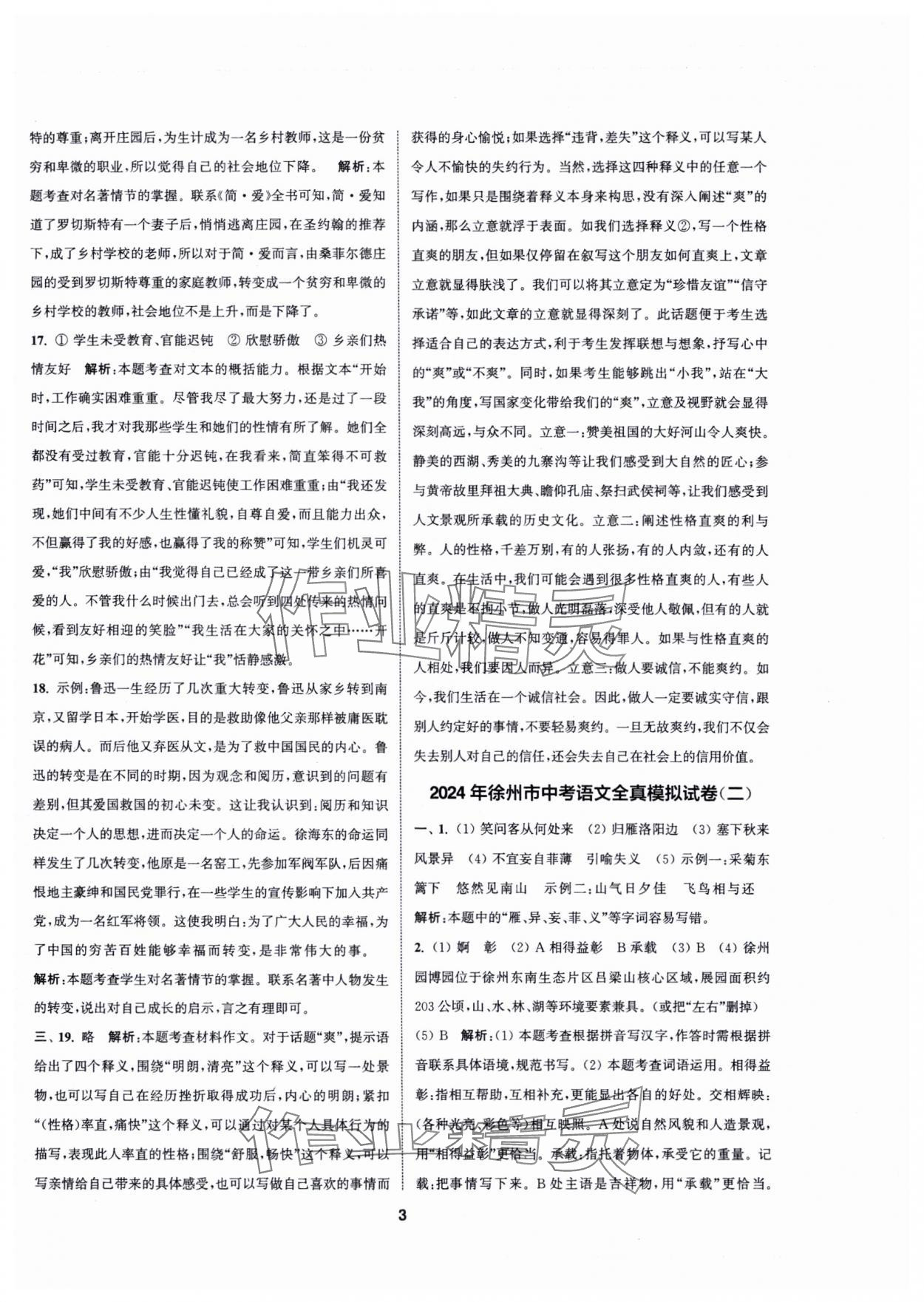 2025年拔尖中考沖刺卷語文徐州專版&nbsp;第3頁