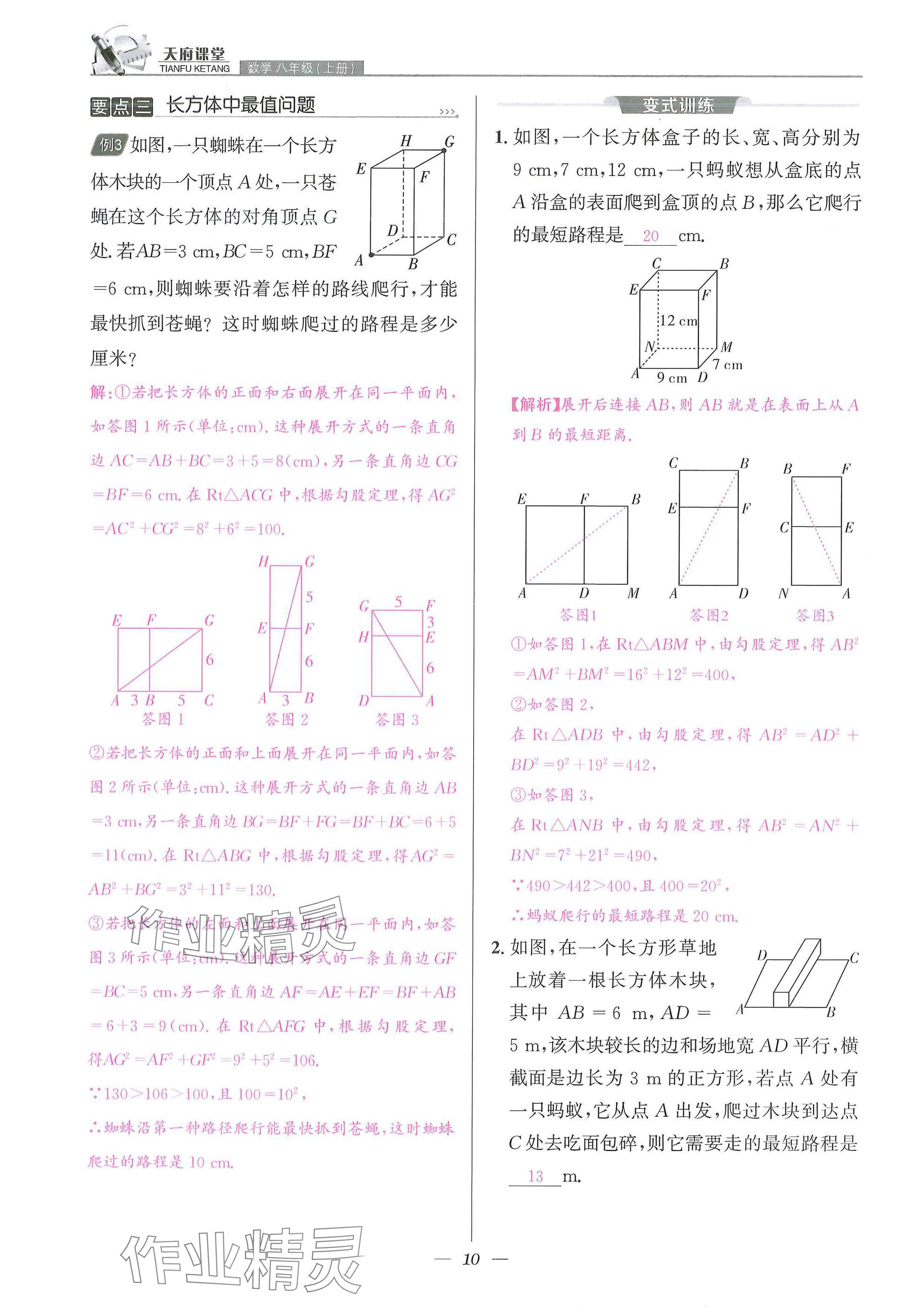 2025年天府課堂八年級數(shù)學(xué)上冊北師大版&nbsp;參考答案第10頁