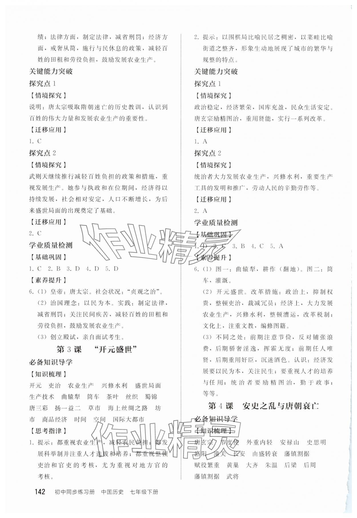 2025年同步練習(xí)冊(cè)人民教育出版社七年級(jí)歷史下冊(cè)人教版山東專版 第2頁(yè)