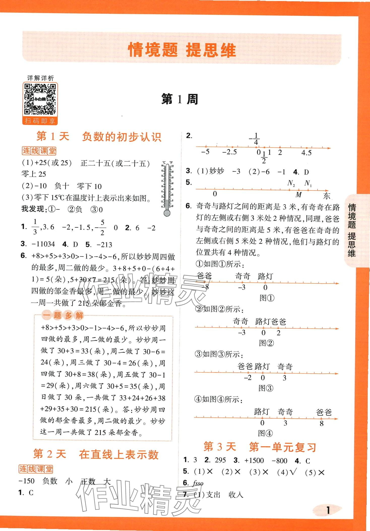 2024年小白鷗情境題六年級(jí)數(shù)學(xué)下冊(cè)人教版 第1頁(yè)